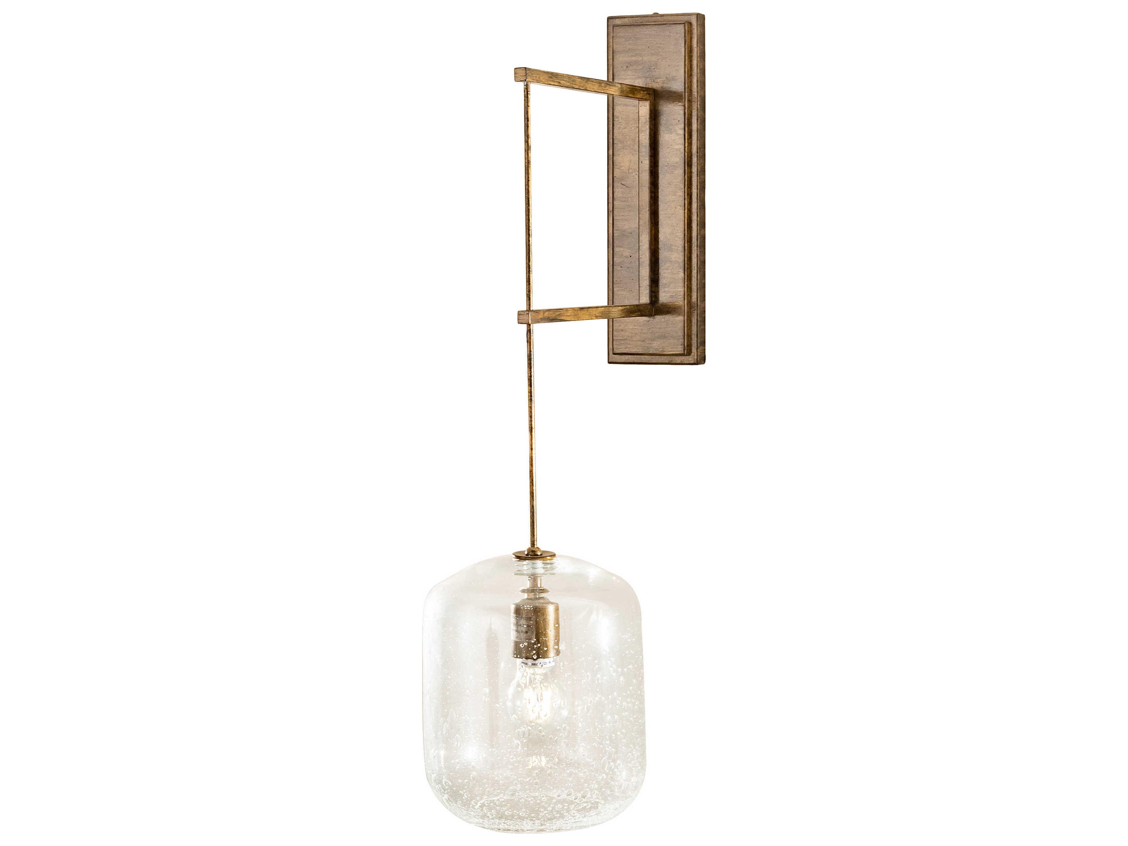 Meyda Pastilla 1-Light Brushed Gold Brown Glass LED Wall Sconce