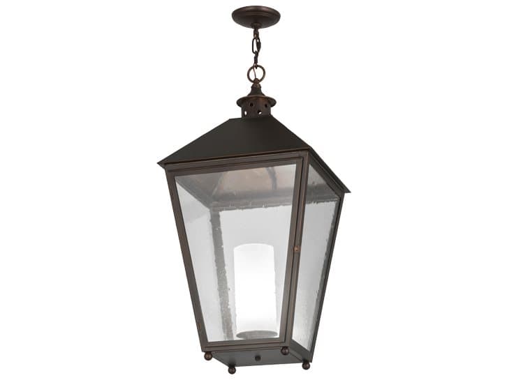 Meyda Stafford 1-Light Bronze Glass Lantern Pendant