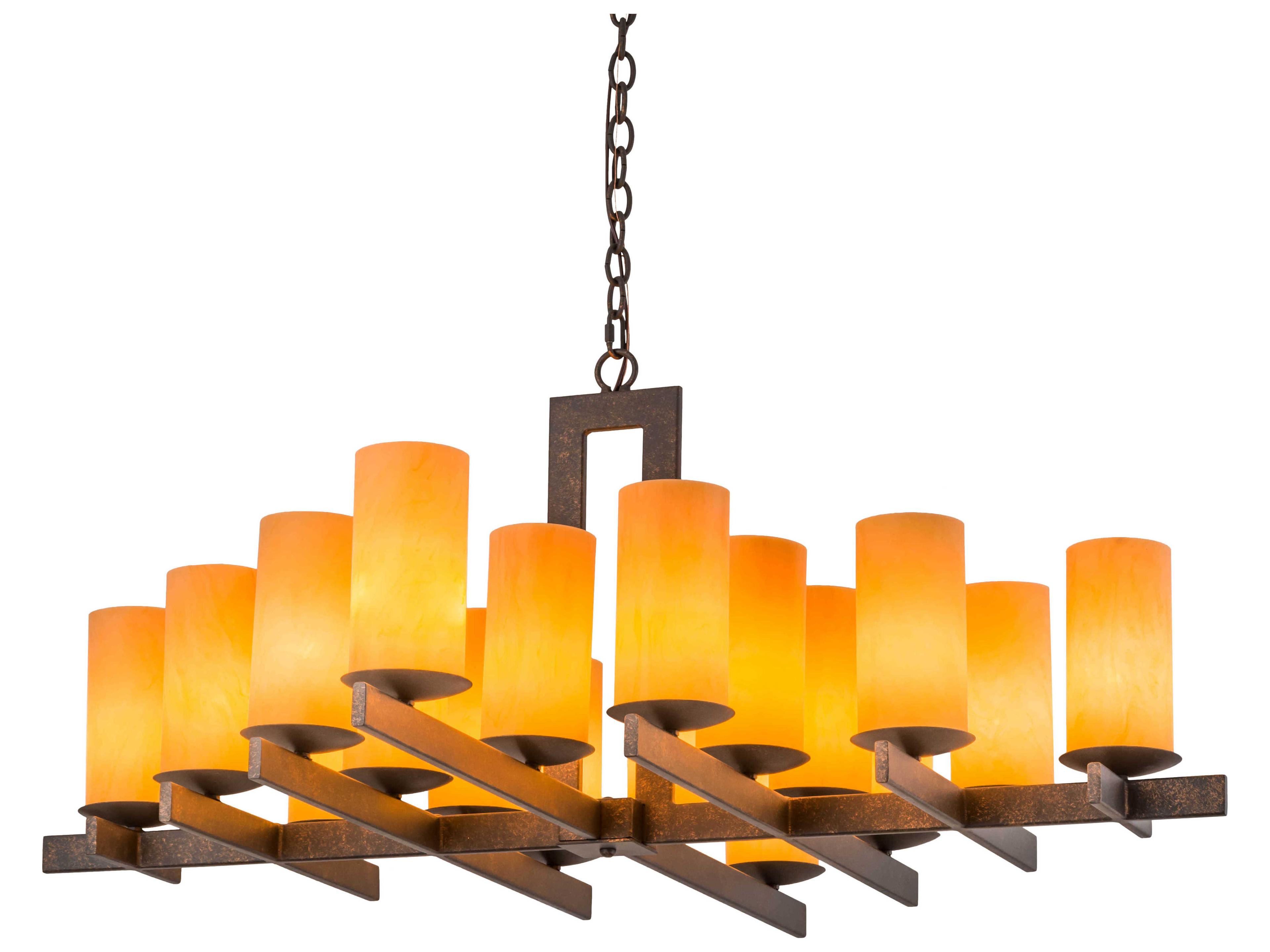 Meyda Dante 18-Light Brown Glass Cylinder Pendant