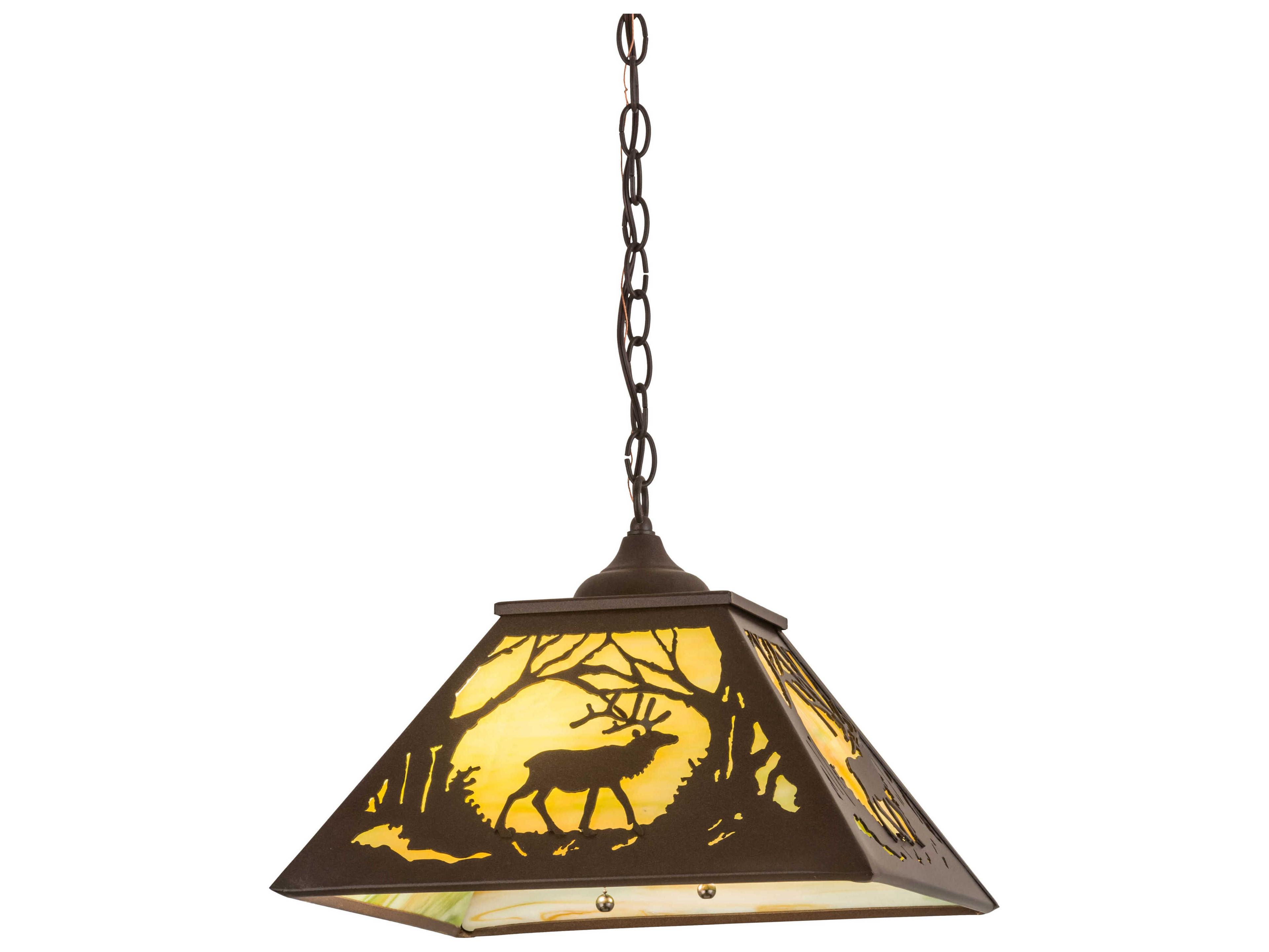 Meyda 2-Light Brown Glass Pendant