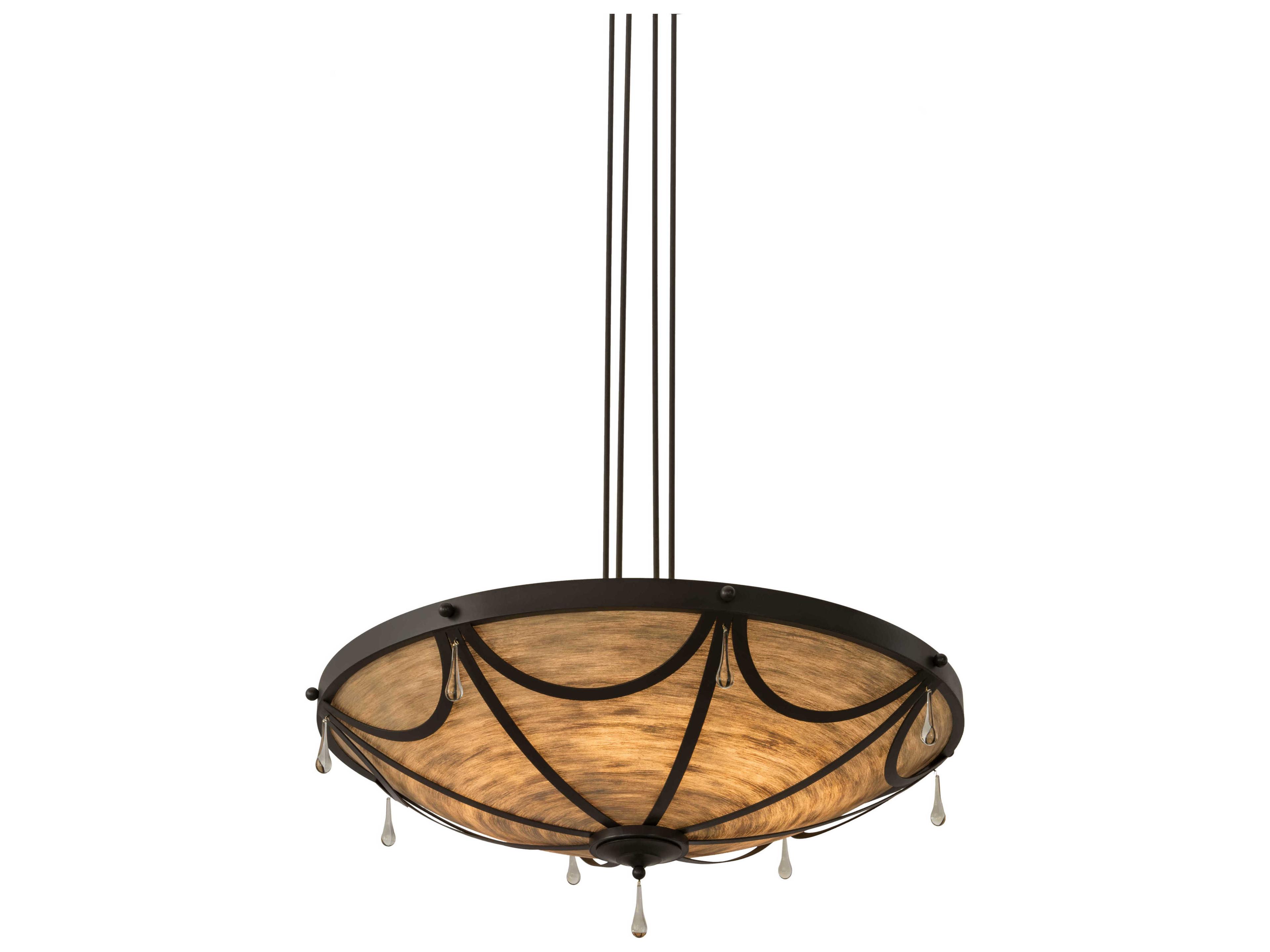 Meyda Carousel 8-Light Black Crystal Glass Bowl Pendant