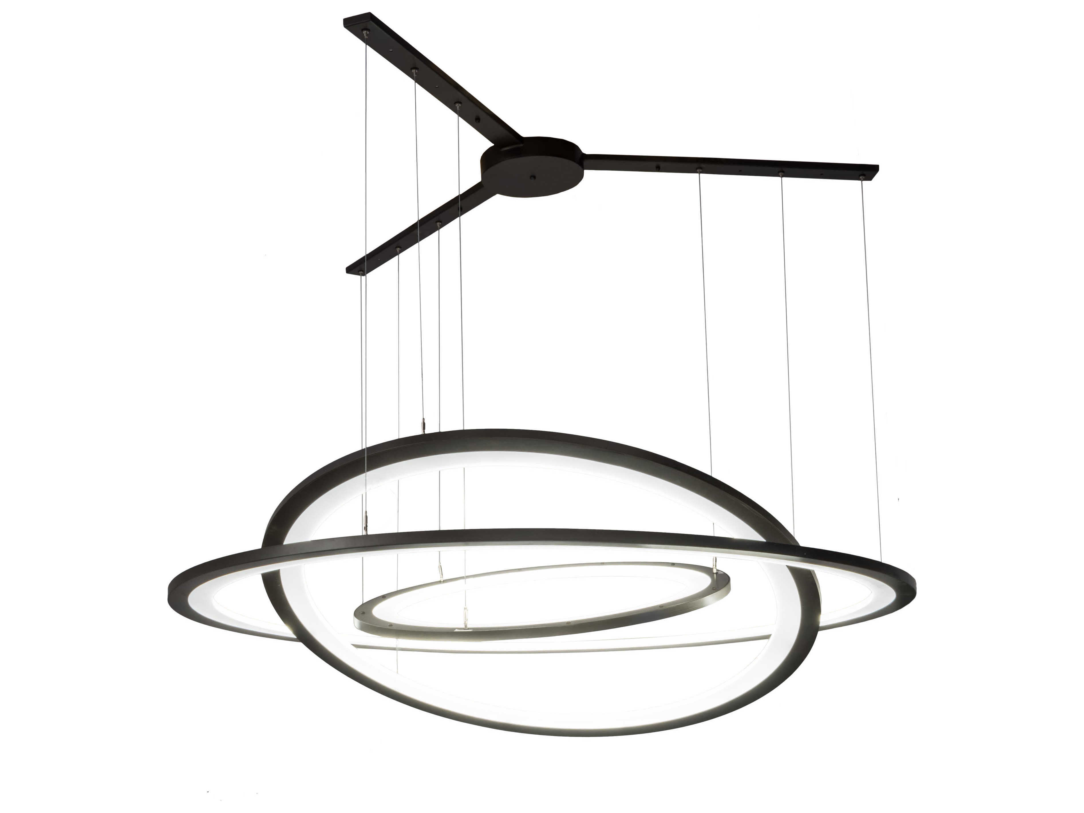 Meyda Anillo Led Bronze Glass Round Tiered Pendant