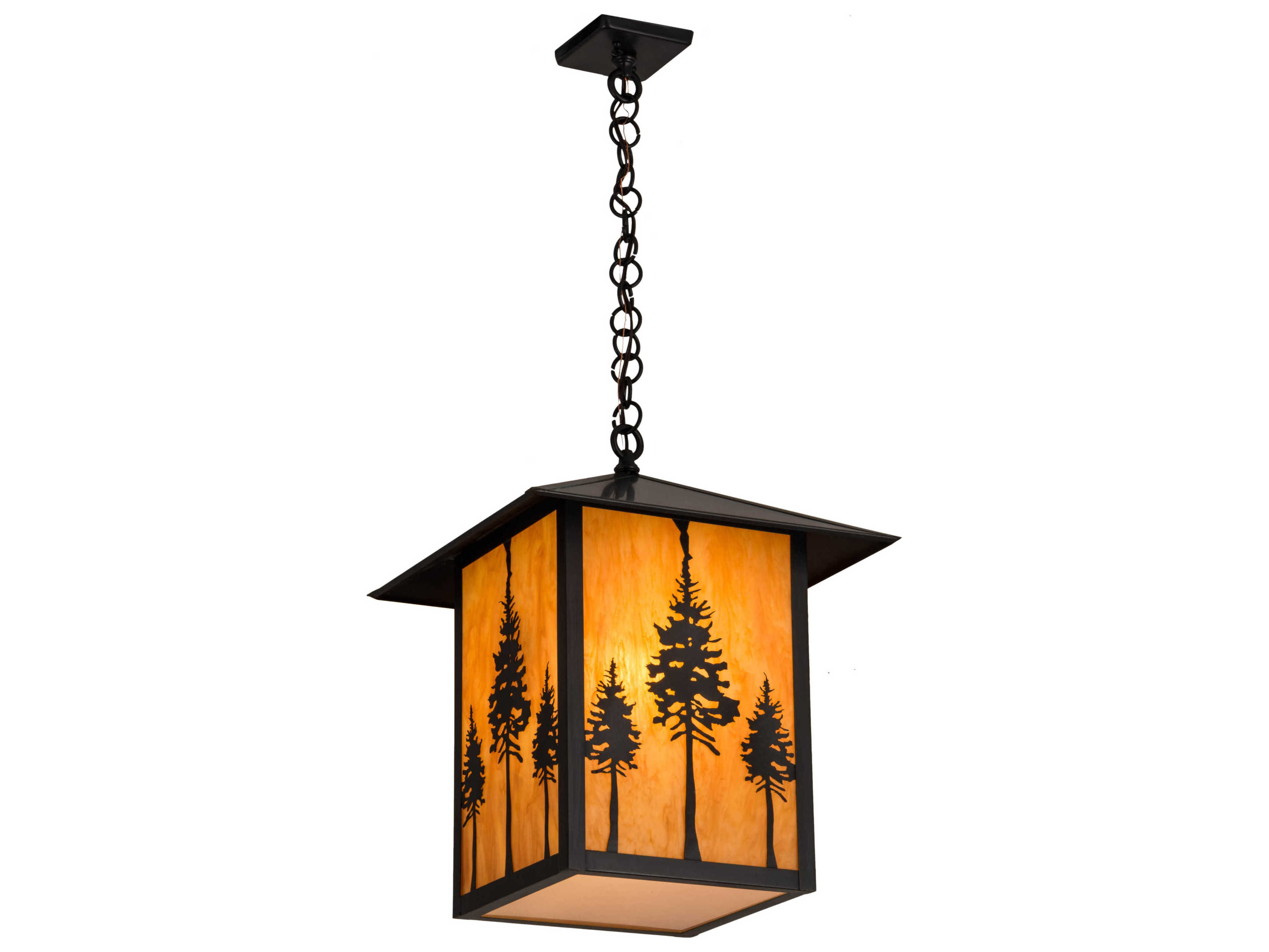 Meyda 1-Light Brown Glass LED Lantern Pendant