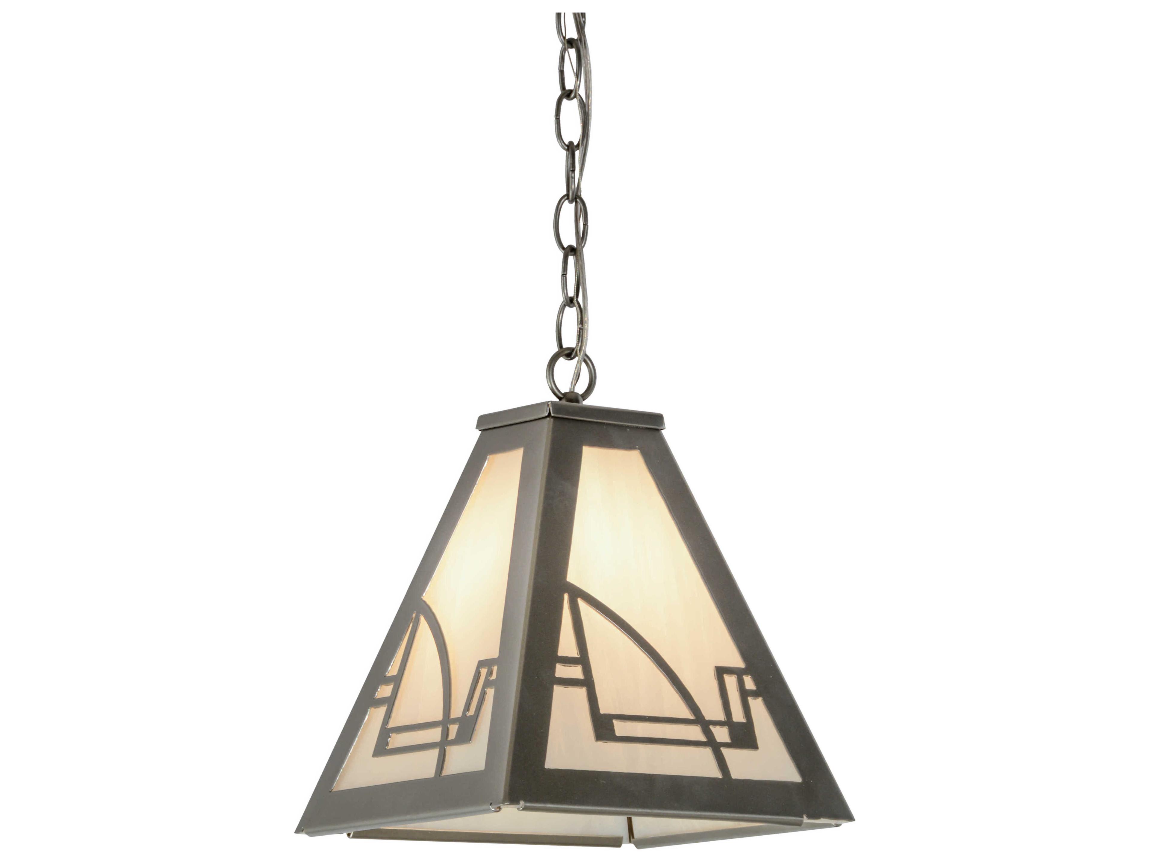 Meyda Revival Deco 1-Light Nickel Glass Pendant