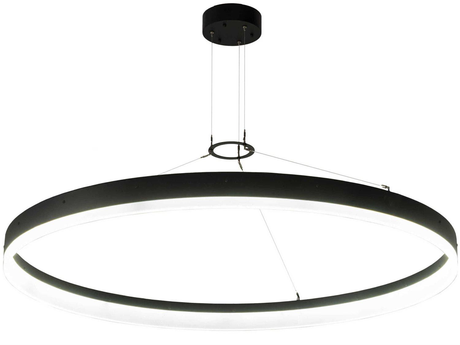 Meyda Anillo Strip Black Glass LED Round Pendant
