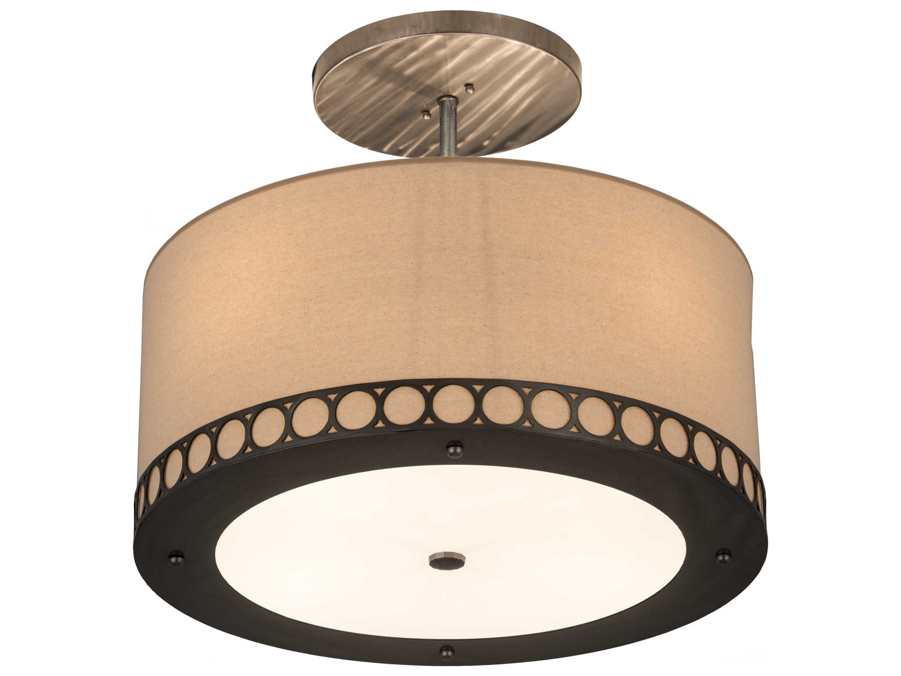 Meyda 4-Light Off White Glass Drum Pendant