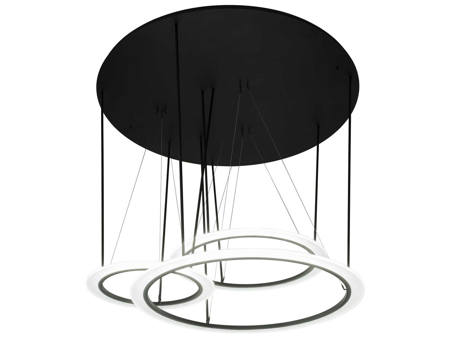 Meyda Anillo Led Black Glass Round Tiered Pendant