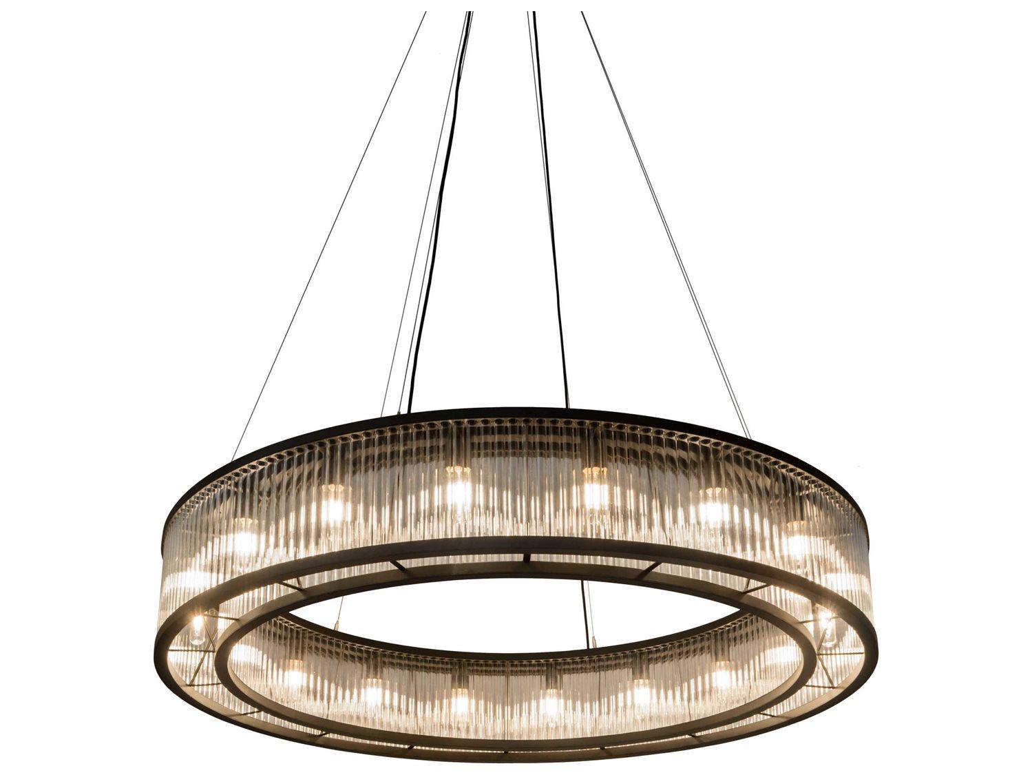 Meyda Marquee 18-Light Bronze Glass Round Pendant