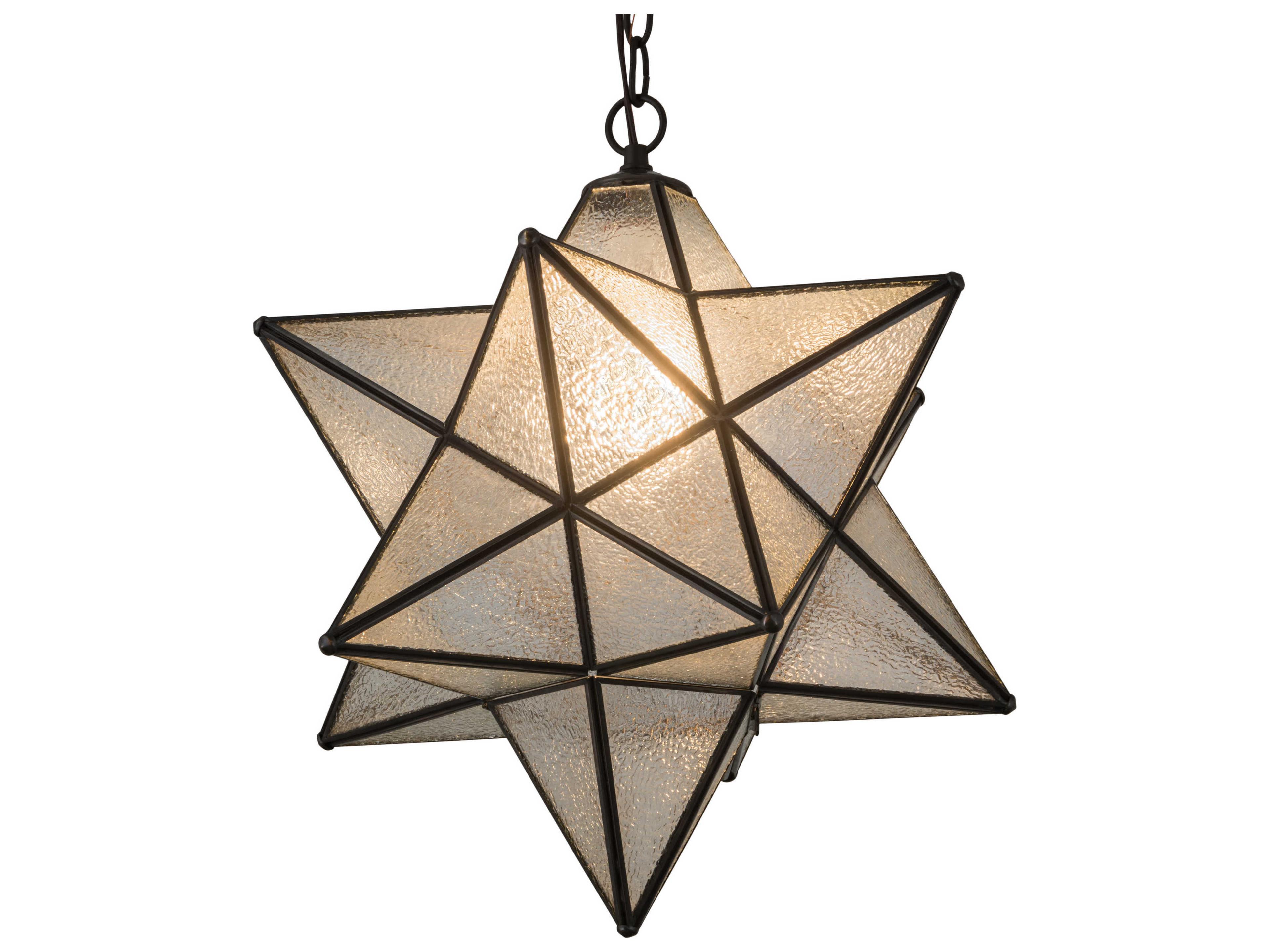 Meyda Moravian Star 1-Light Bronze Glass Pendant