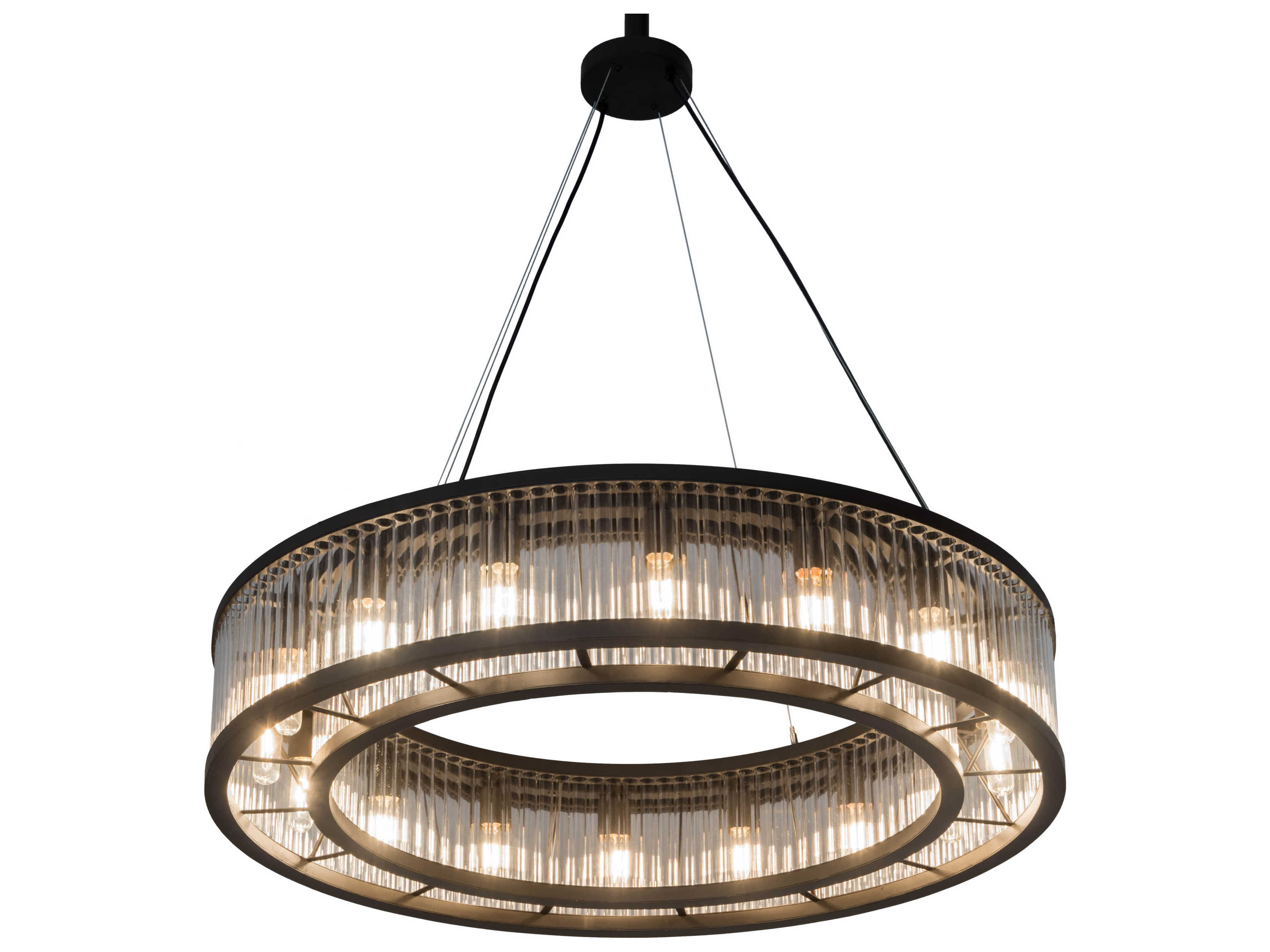 Meyda Marquee 16-Light Bronze Glass Round Pendant