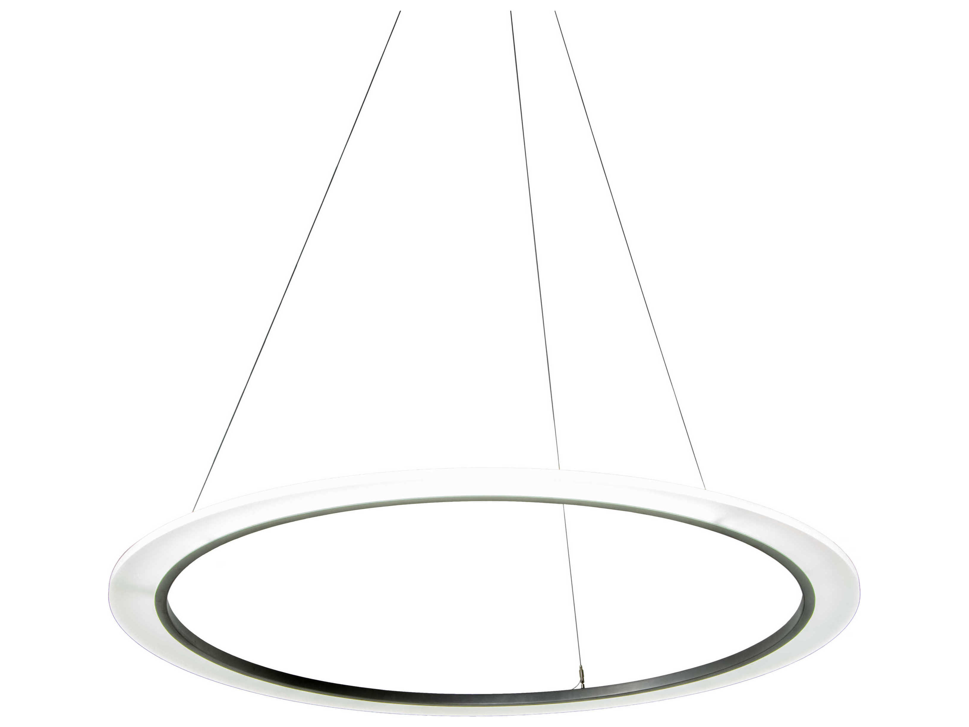 Meyda Anillo Led Nickel Glass Round Pendant