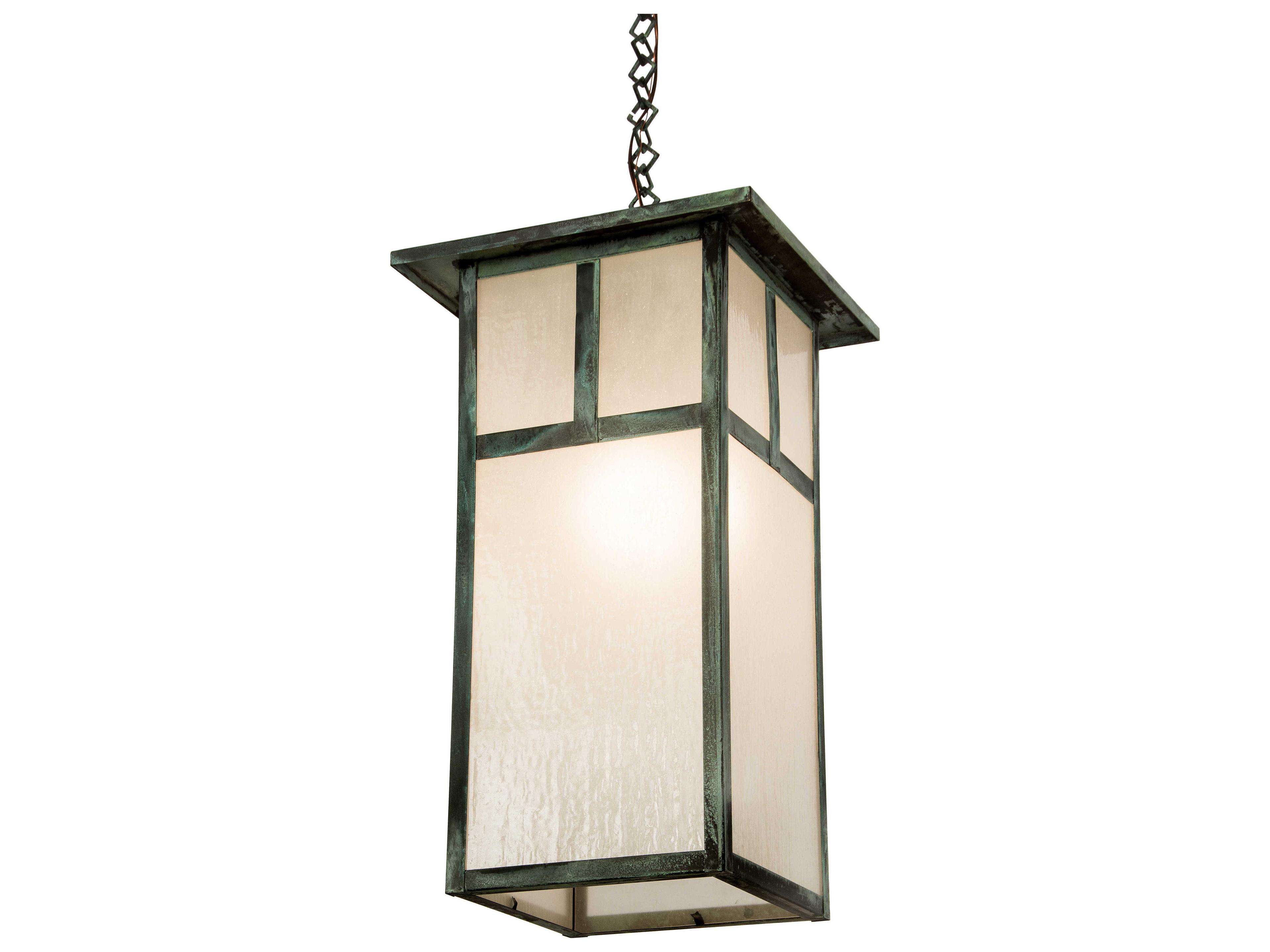 Meyda Hyde Park T Mission 1-Light Green Glass Pendant