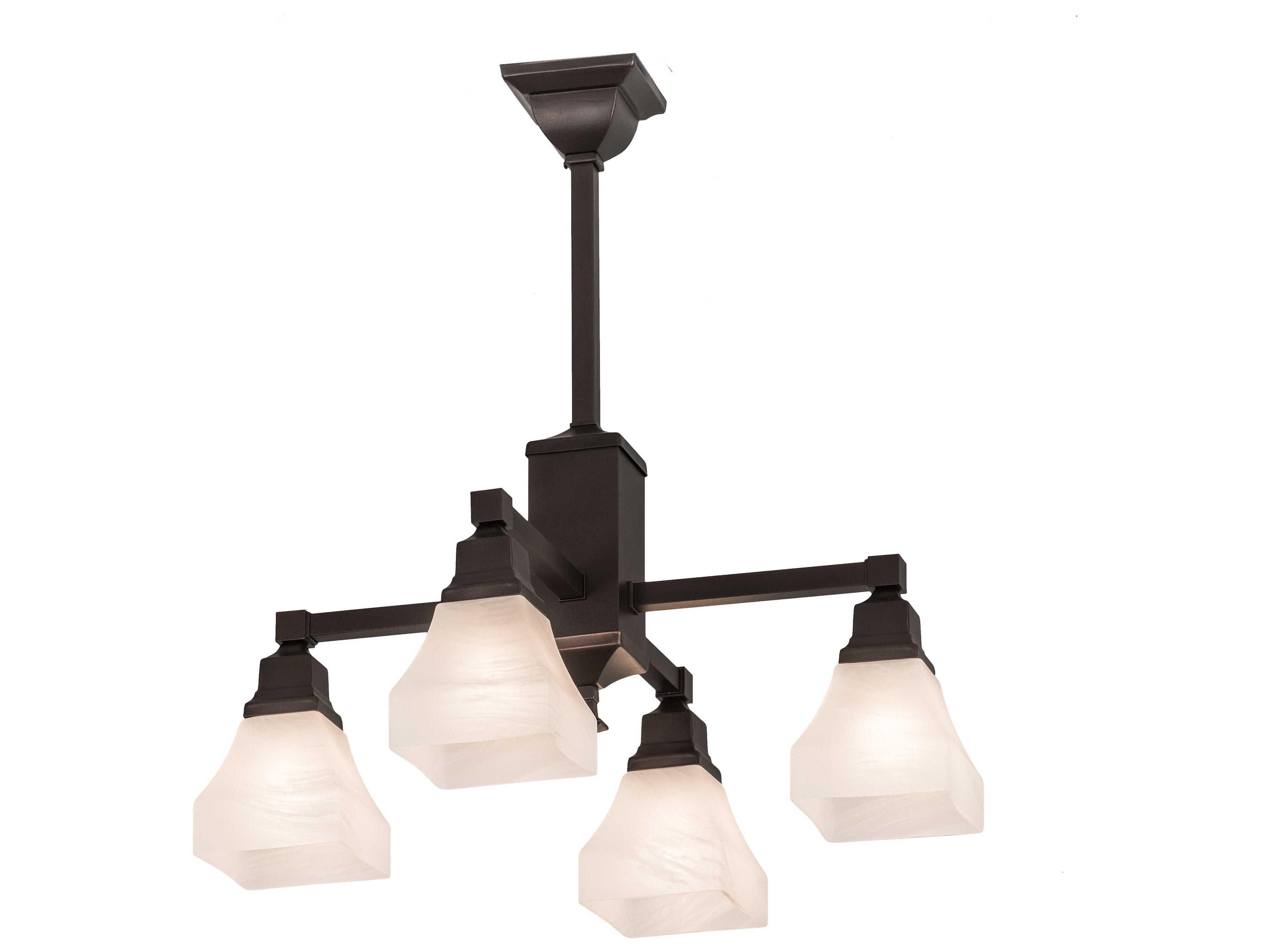 Meyda Bungalow 4-Light Bronze Glass Pendant