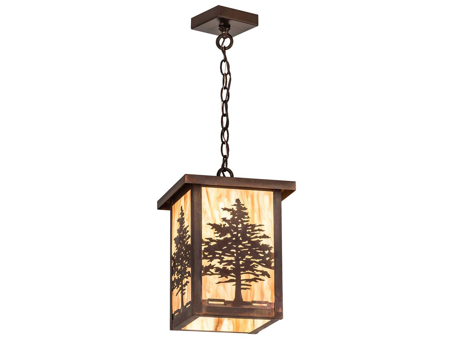Meyda Tamarack 1-Light Copper Glass Pendant