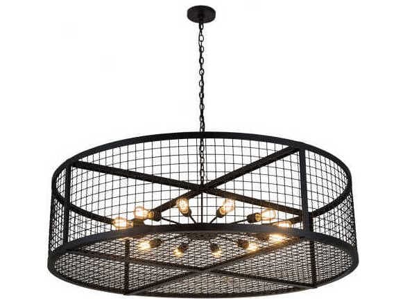 Meyda Paloma Golpe 12-Light Black Glass Pendant