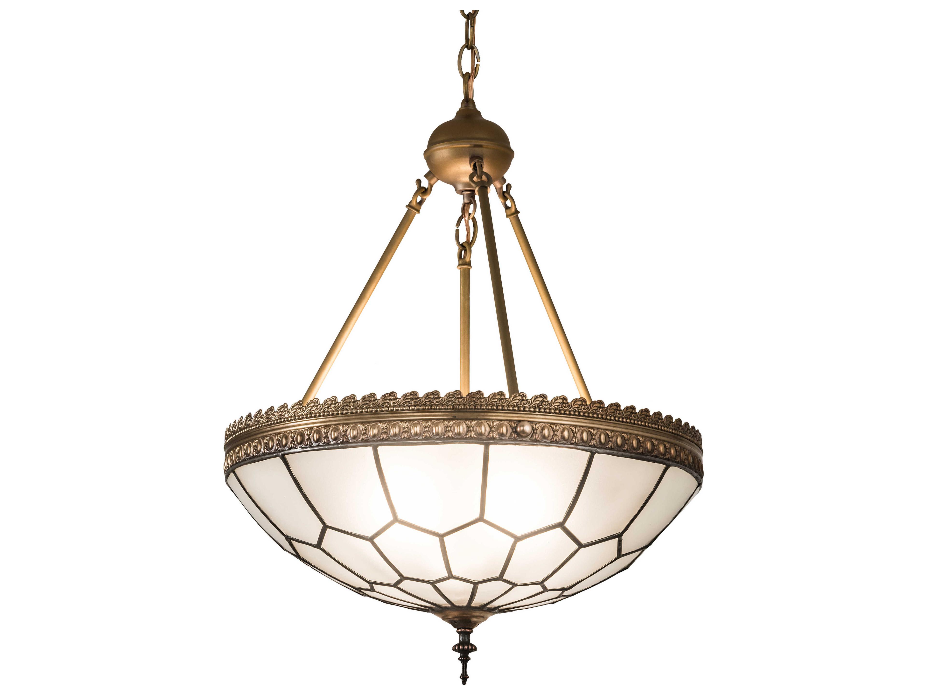 Meyda Vincent Honeycomb 3-Light Gold Bowl Pendant