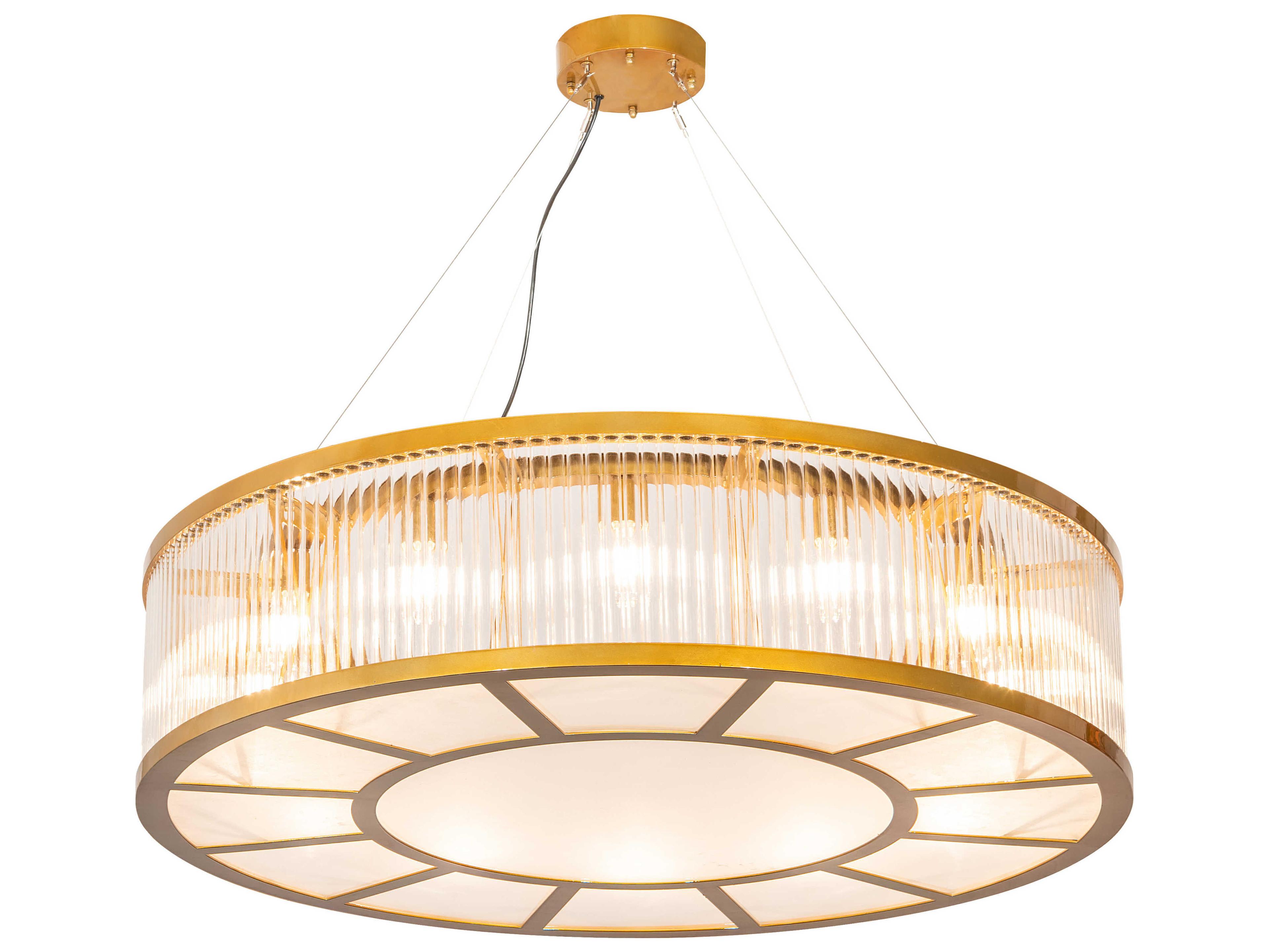 Meyda Marquee 12-Light Brass Drum Pendant