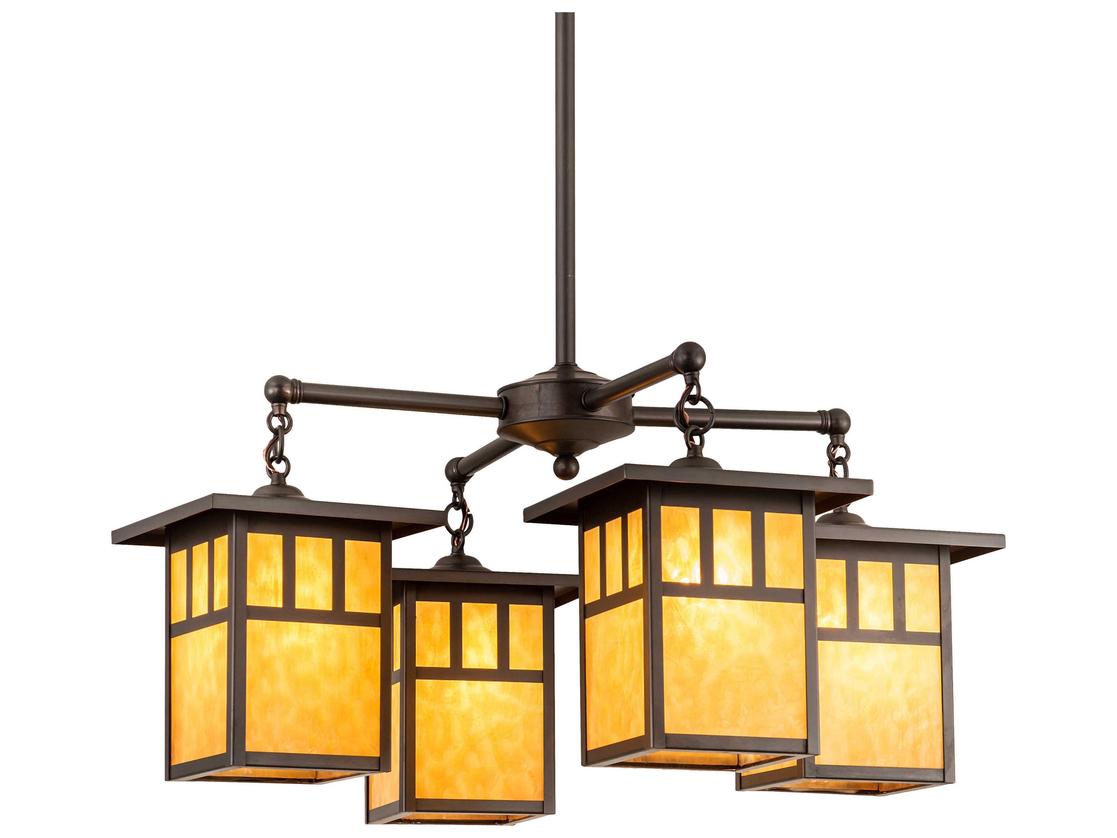 Meyda 4-Light Brown Glass Pendant