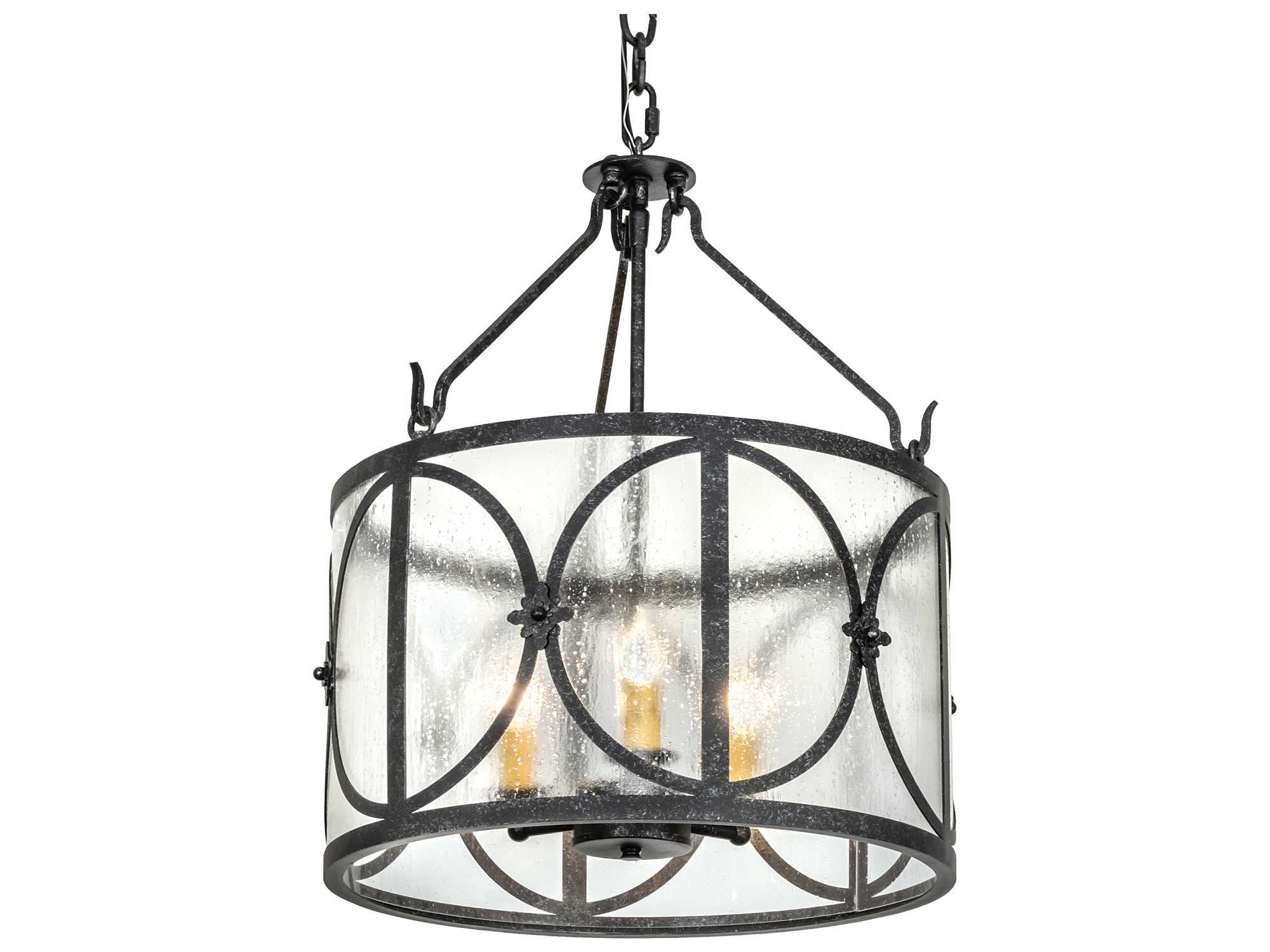 Meyda Penelope 3-Light Black Candelabra Drum Chandelier