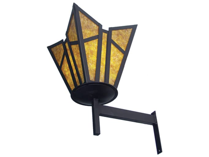 Meyda Phoenix 1-Light Amber Mica Black Wall Sconce