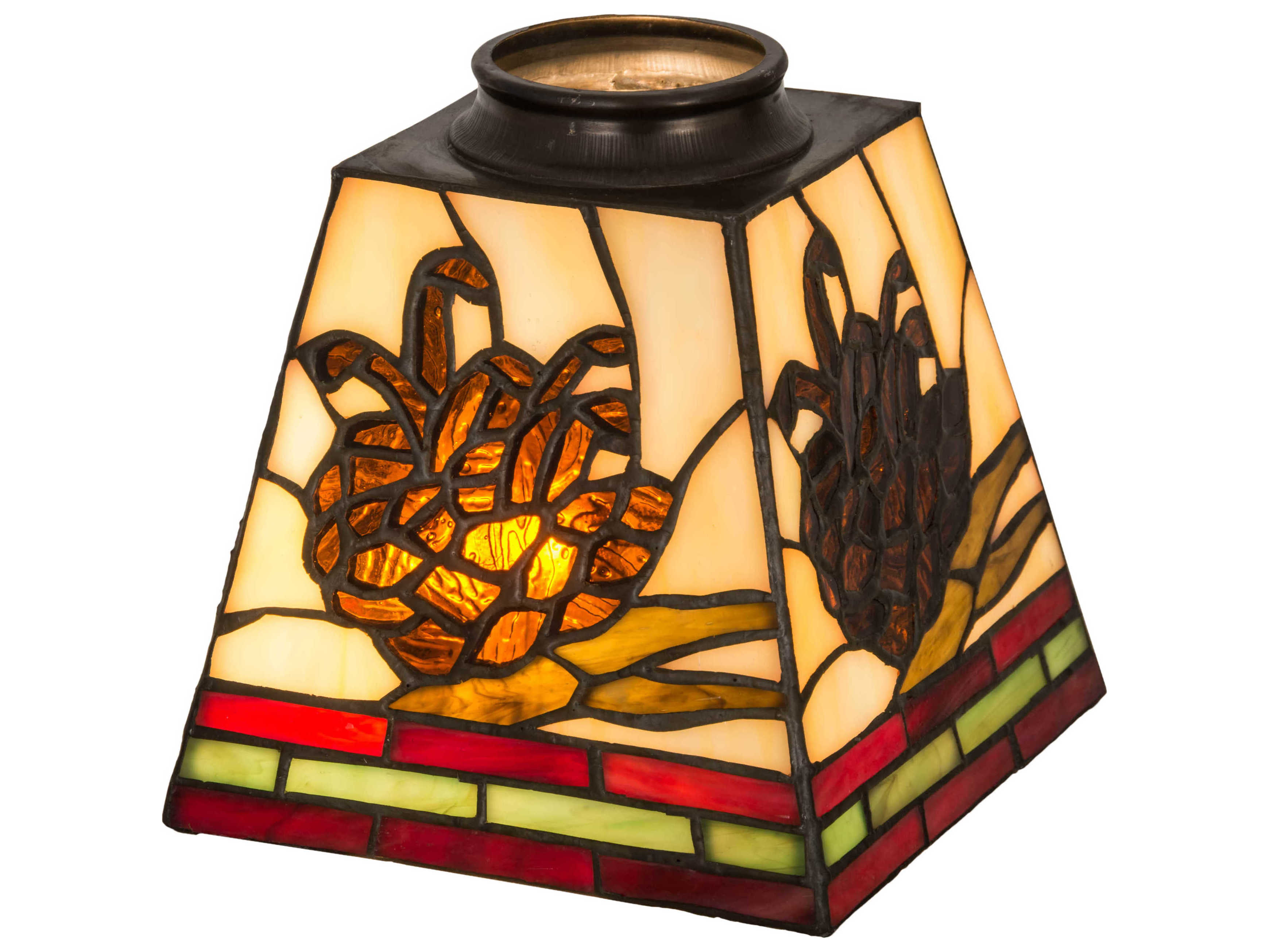 Meyda Pine Branch Beige & Burgundy 7" Shade