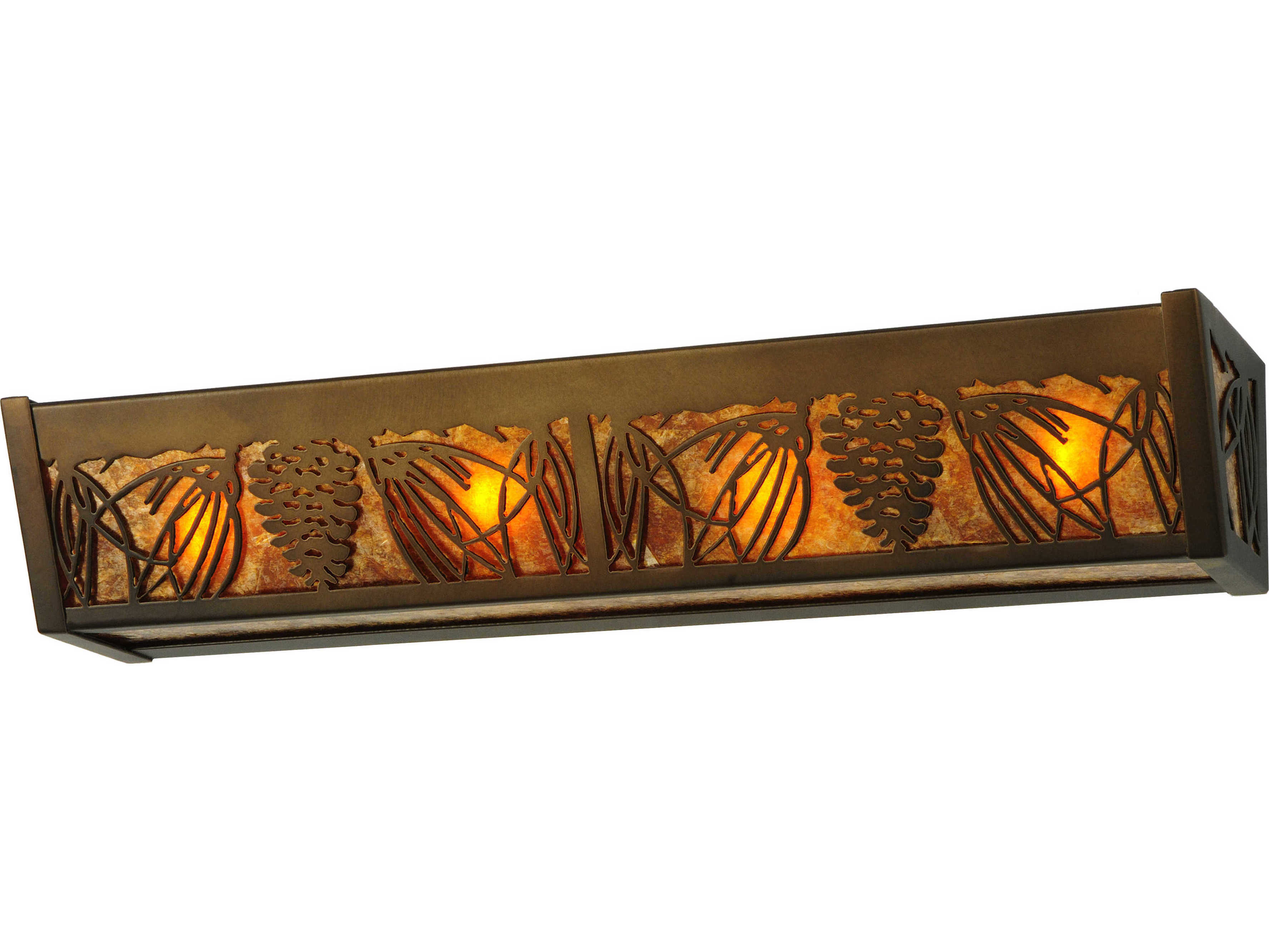 Meyda Pinecone 4-Light Antique Copper Brown Vanity Light
