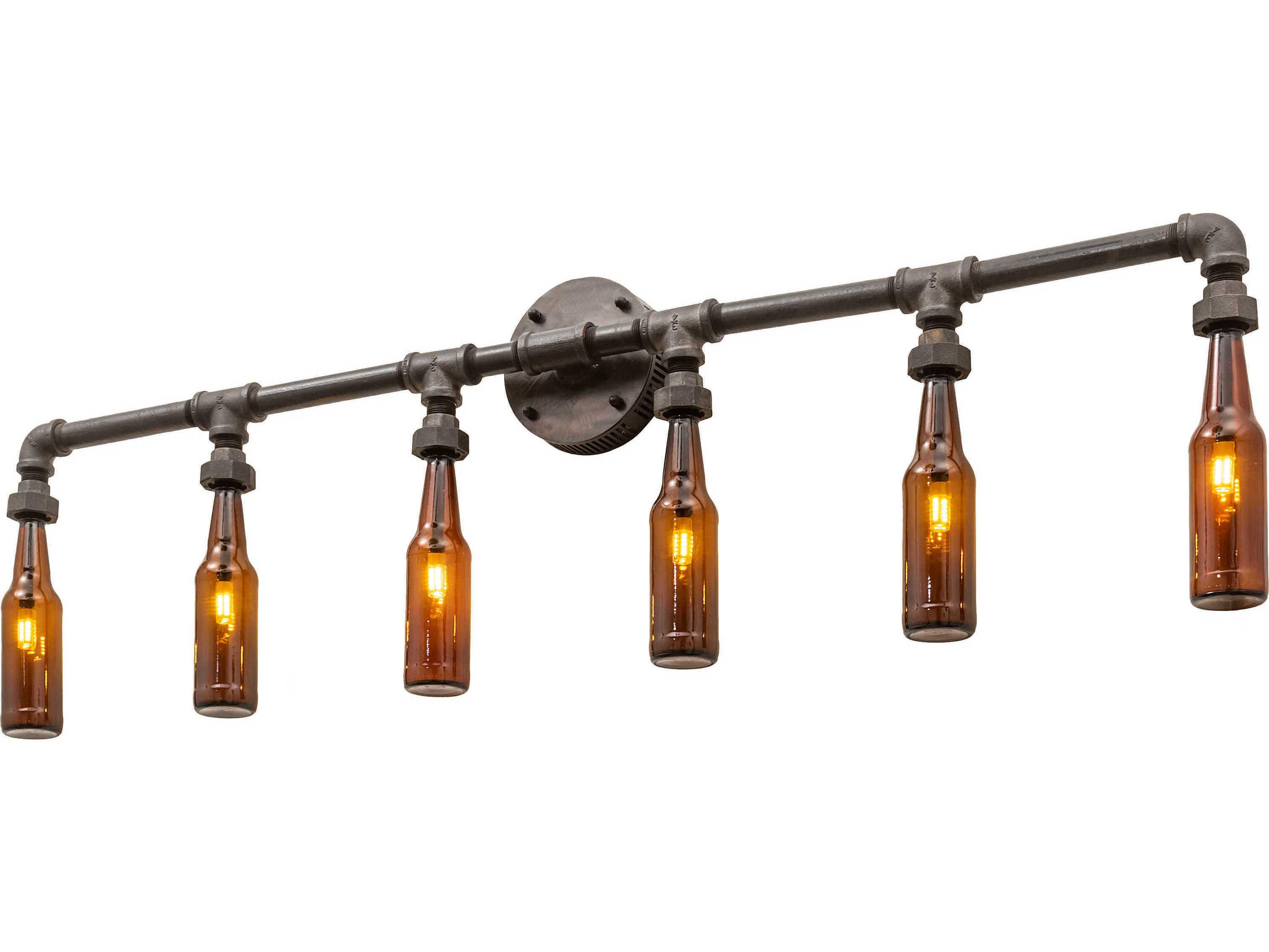 Meyda Pipedream 6-Light Amber Brown Glass Vanity Light