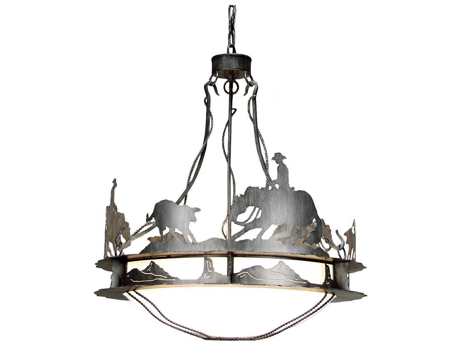 Meyda Ponderosa 6-Light White Gray Pendant