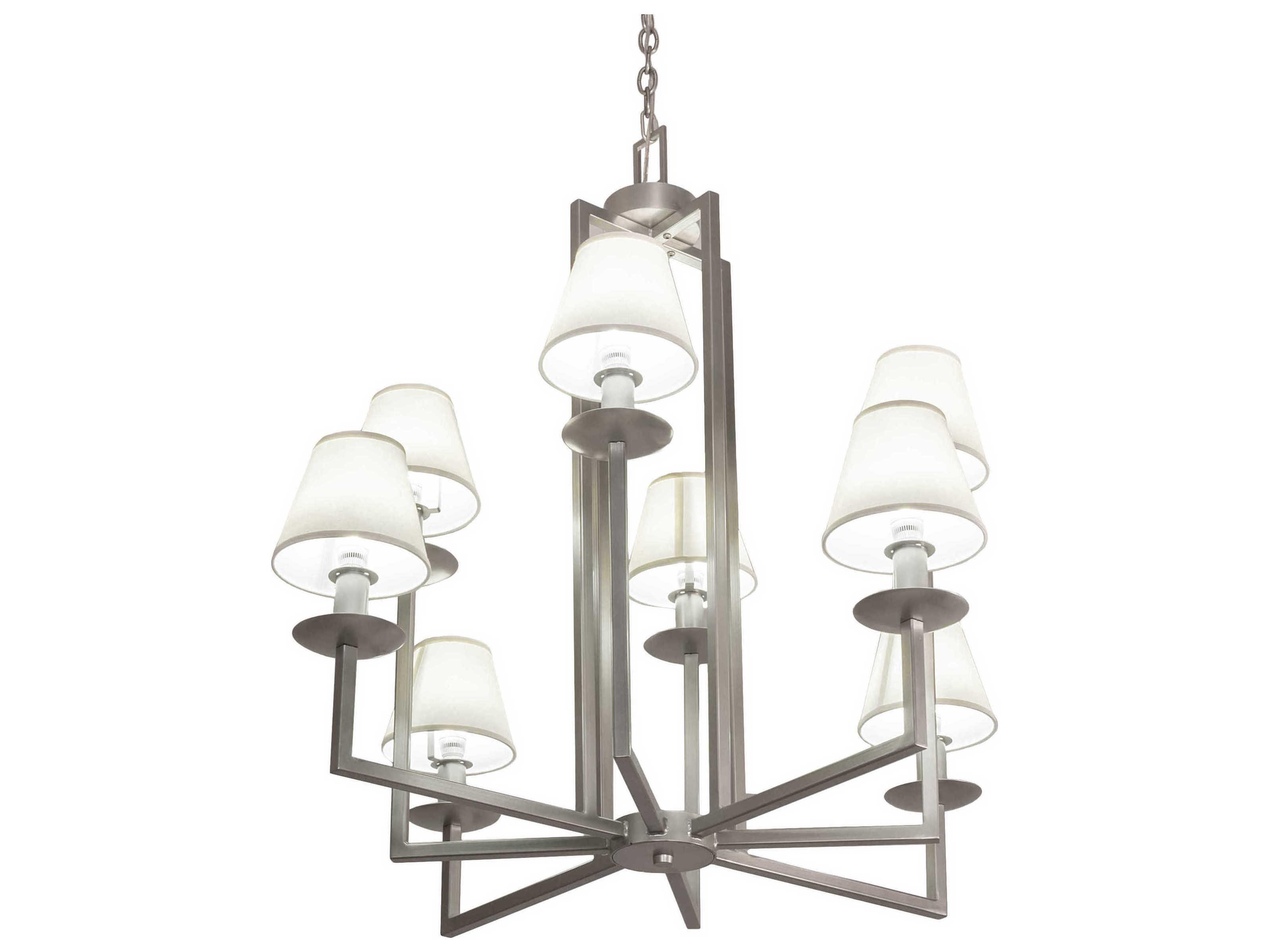 Meyda Porte Tournante 8-Light Nickel Empire Chandelier