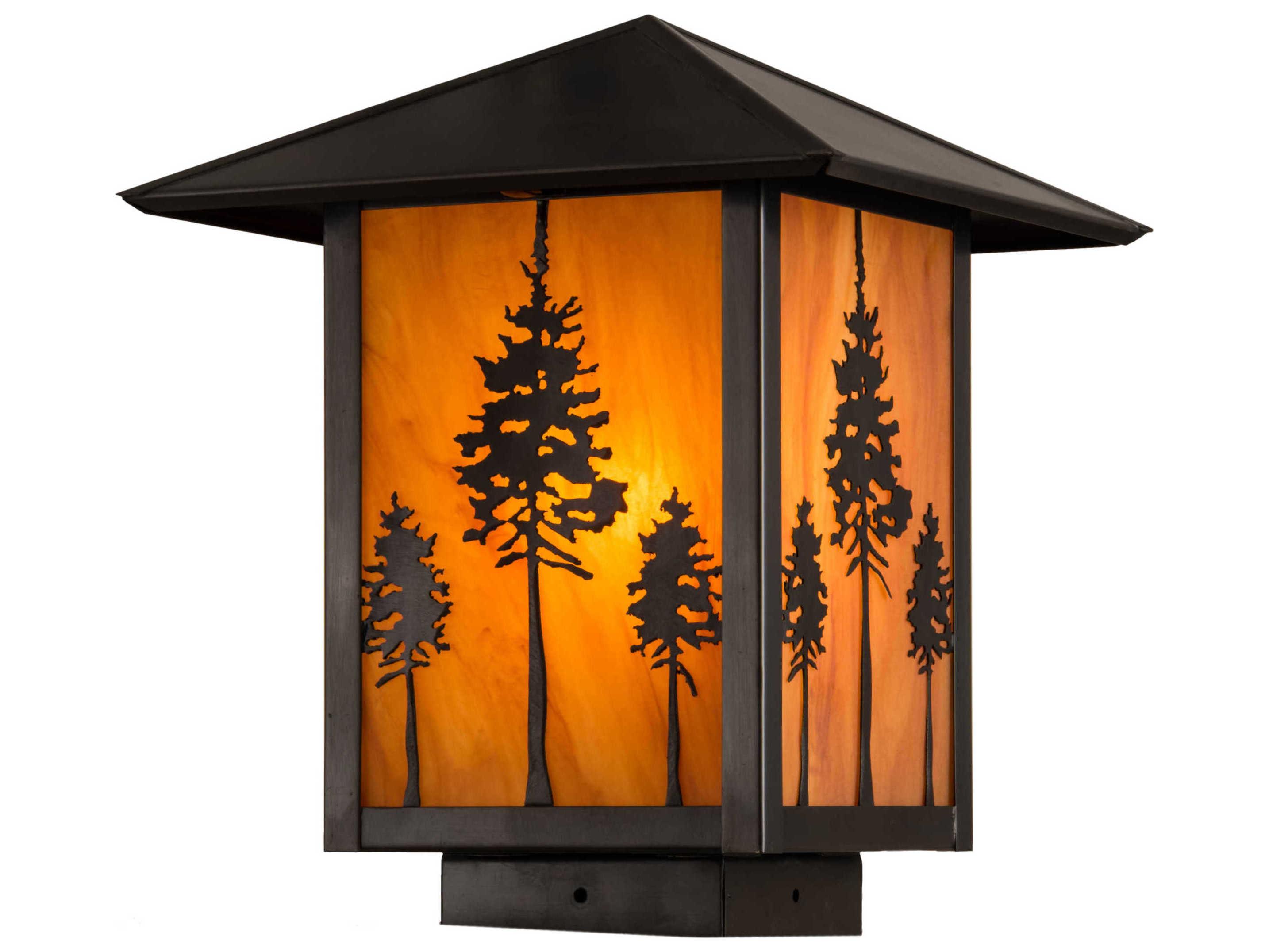 Meyda Glass Rustic Lodge Outdoor Post Light