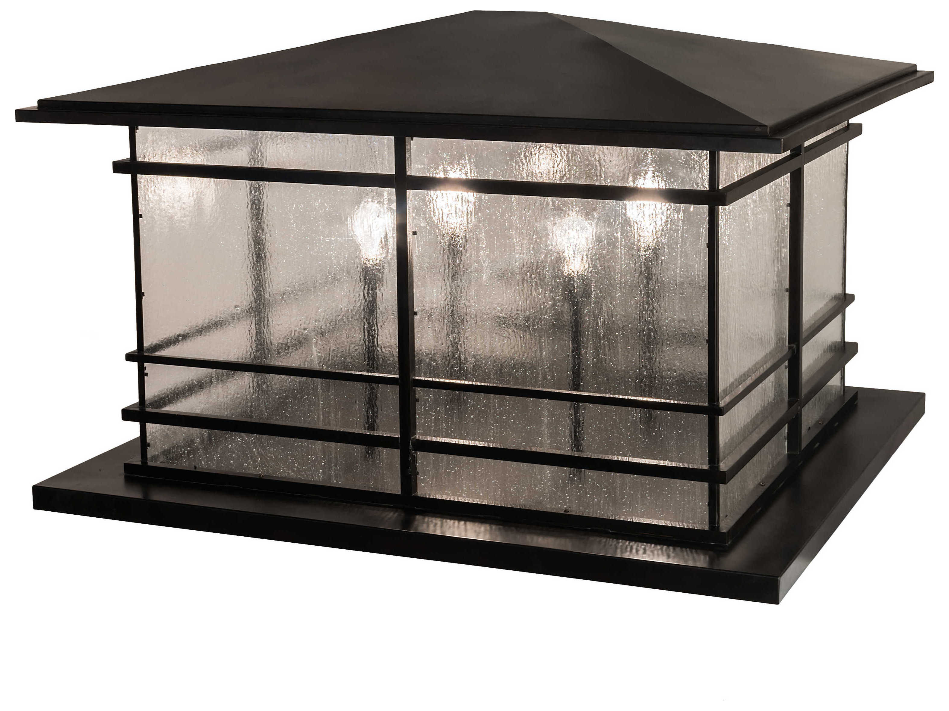 Meyda Glass Outdoor Post Light