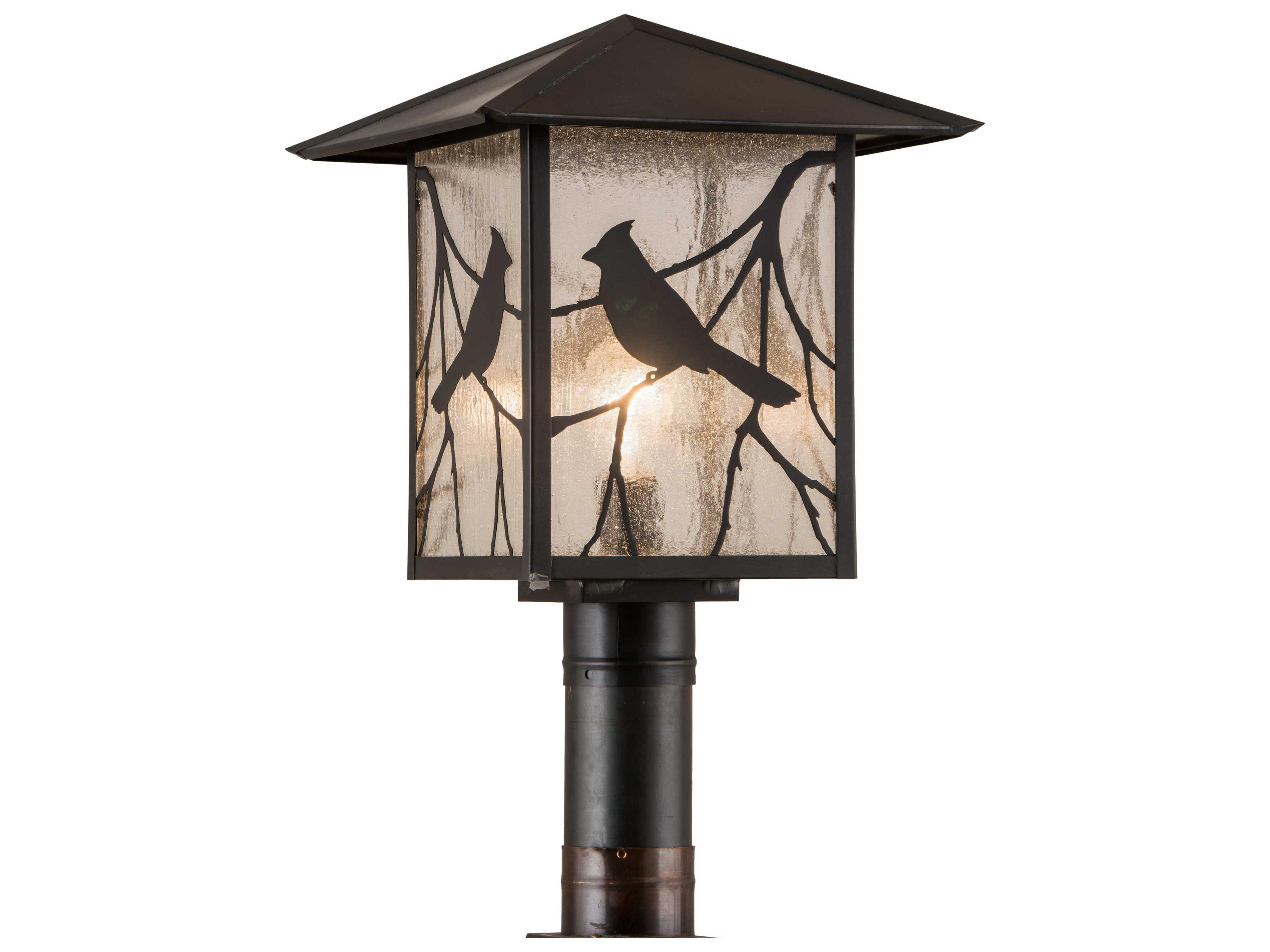 Meyda Glass Rustic Lodge Outdoor Post Light