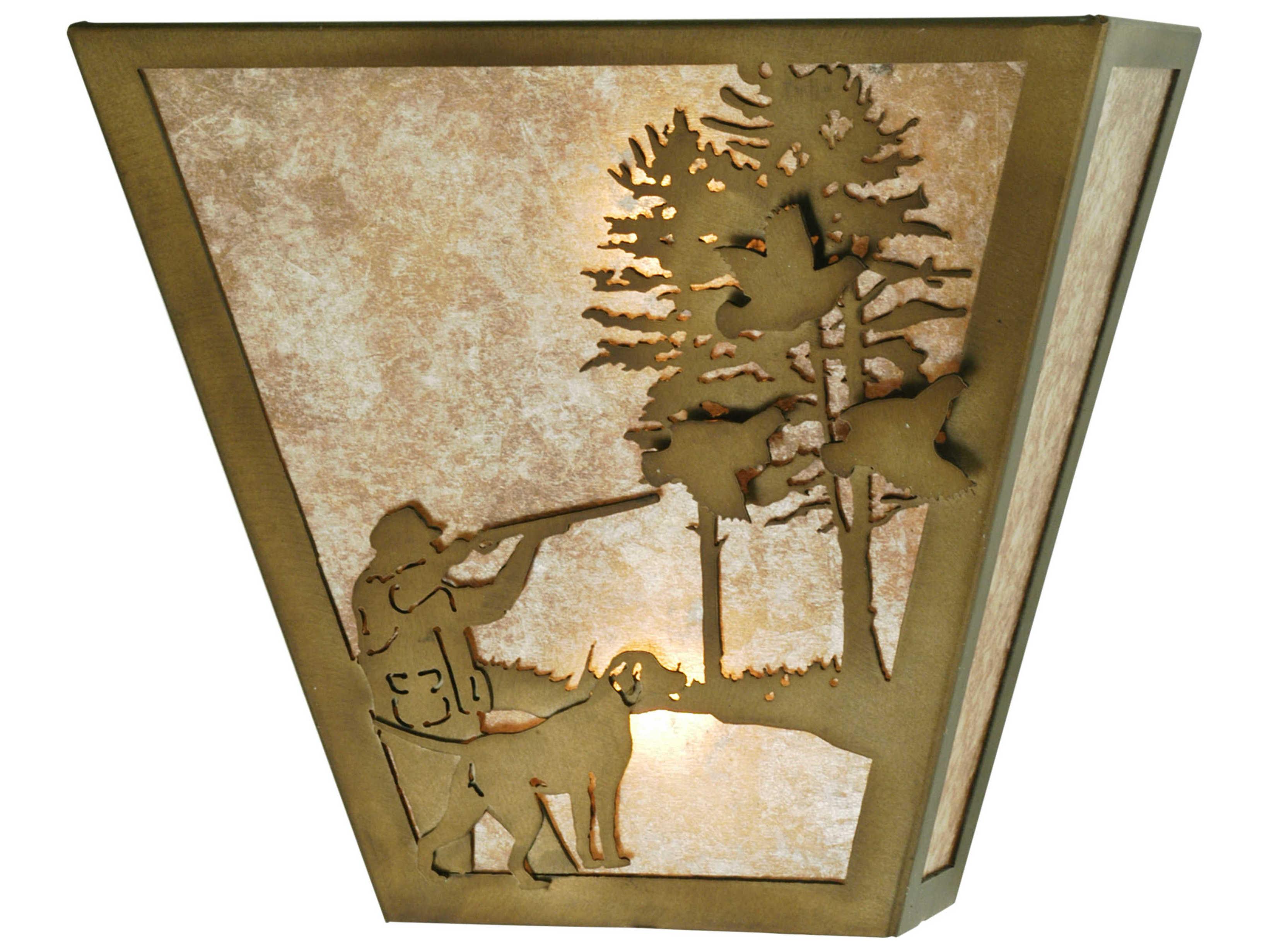 Meyda Quail Hunter with Dog 2 - Light Outdoor Wall Light