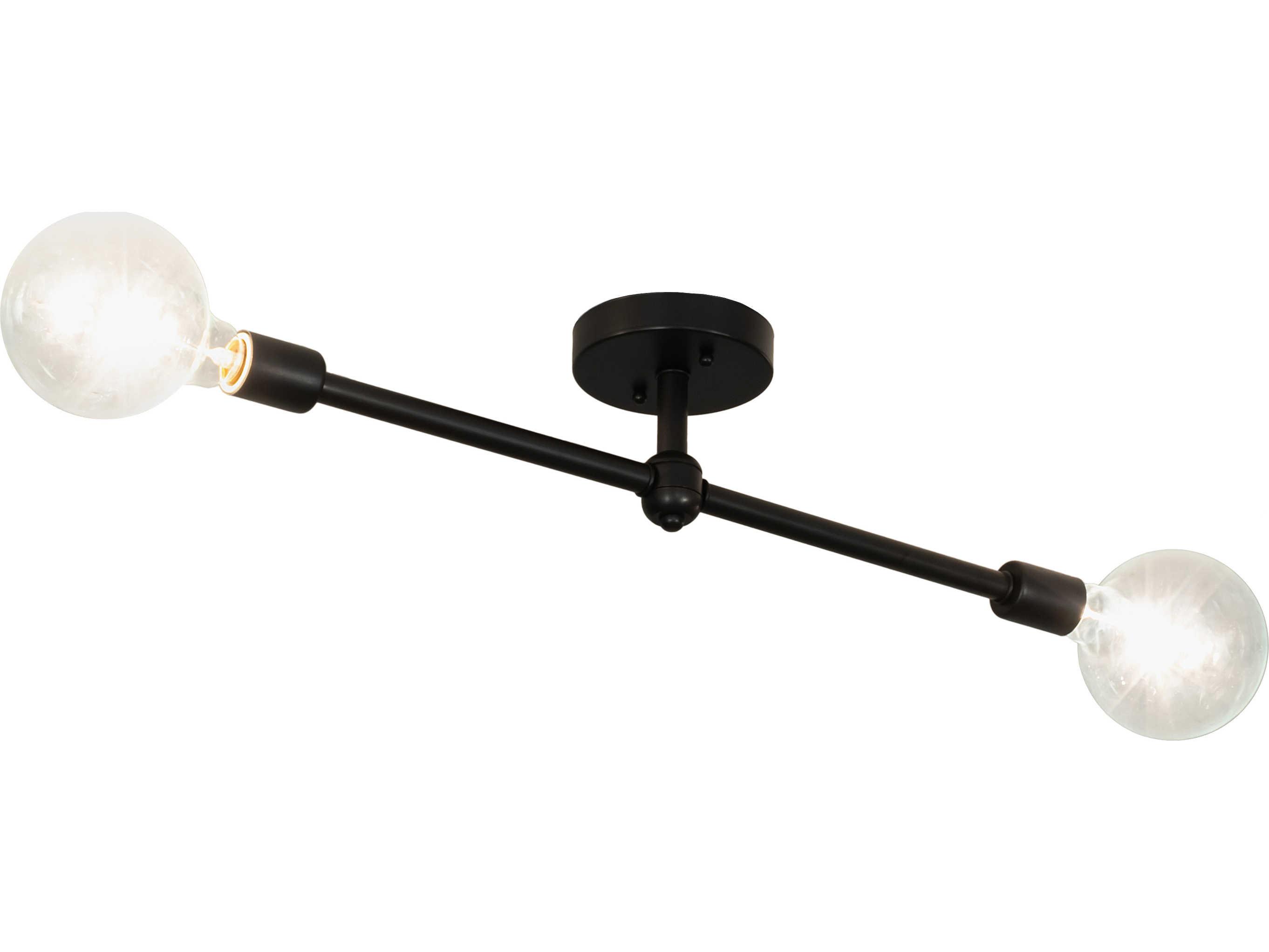 Meyda Pronograde 2-Light Craftsman Brown Globe Flush Mount