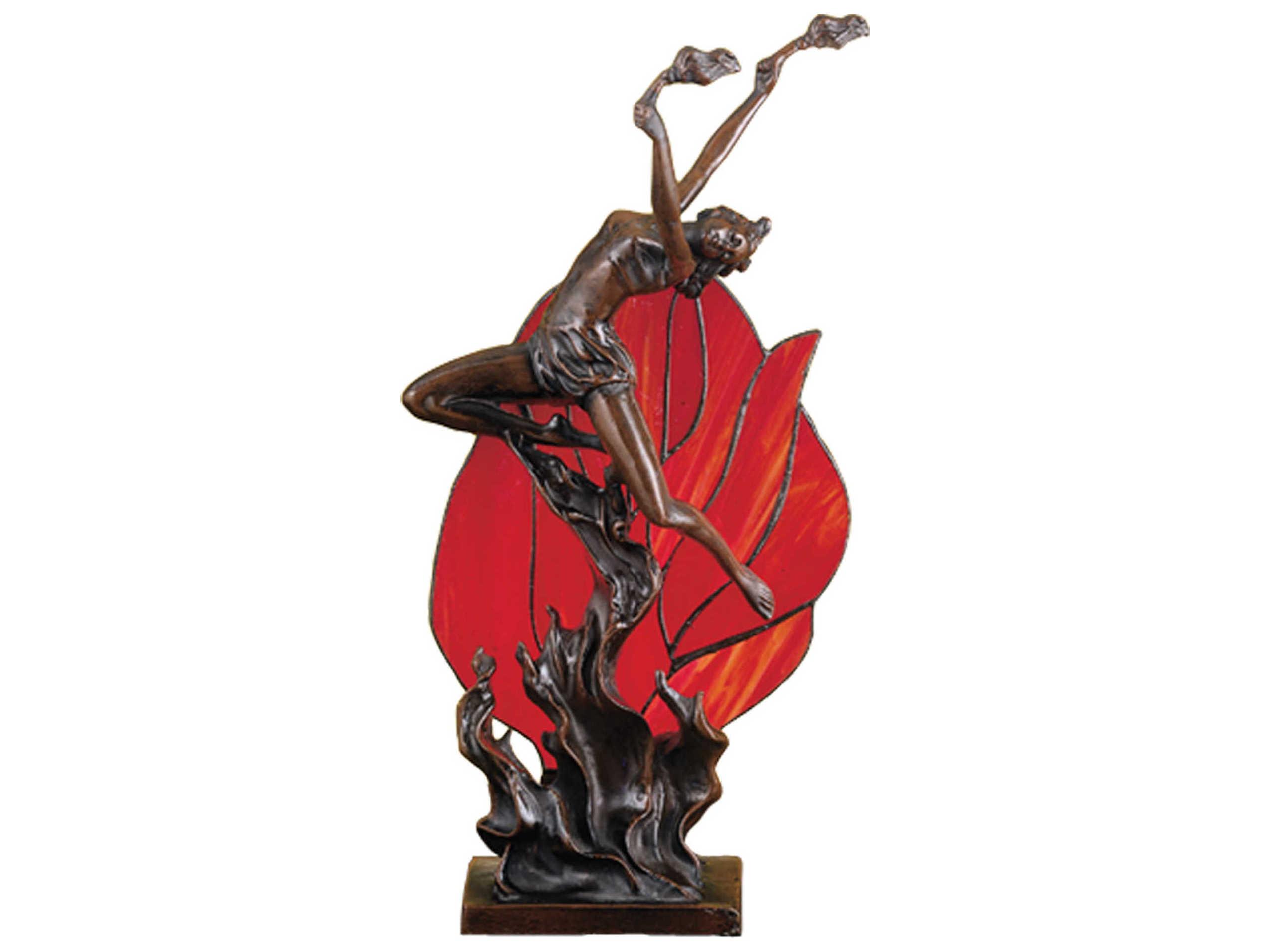 Meyda Flame Dancer Accent Bronze Table Lamp