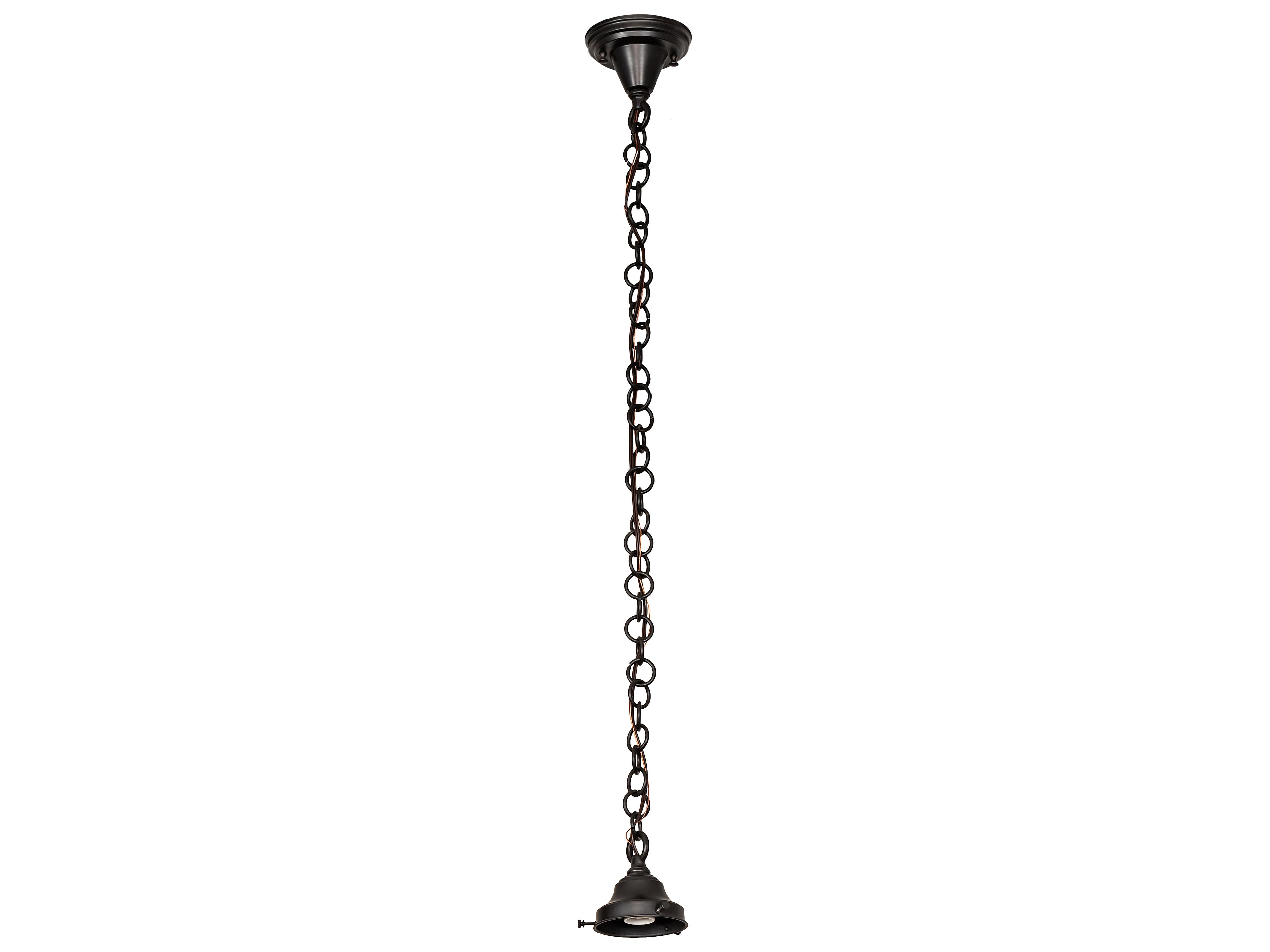 Meyda Revival Schoolhouse 1-Light Craftsman Brown Linear Mini Pendant