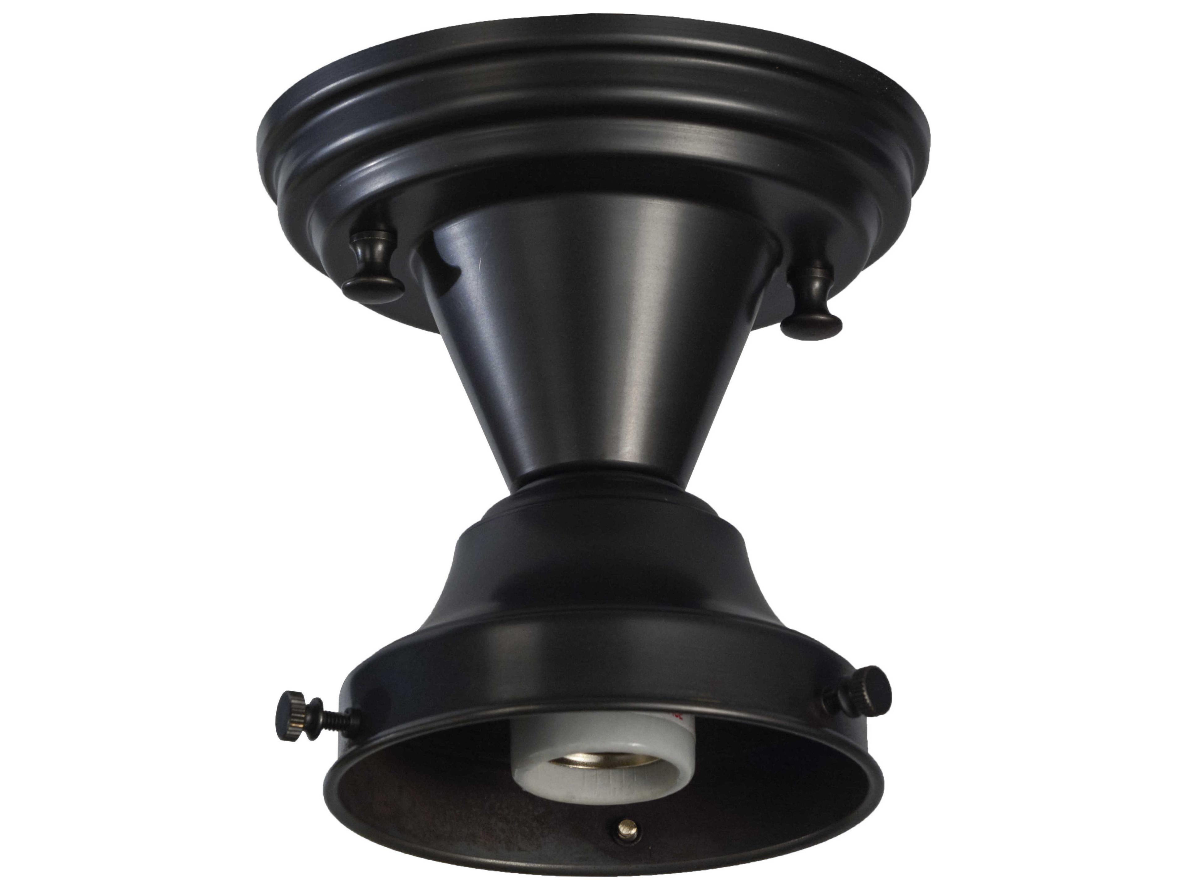 Meyda Revival Schoolhouse Craftsman Brown On Brass Semi-Flush Mount Hardware