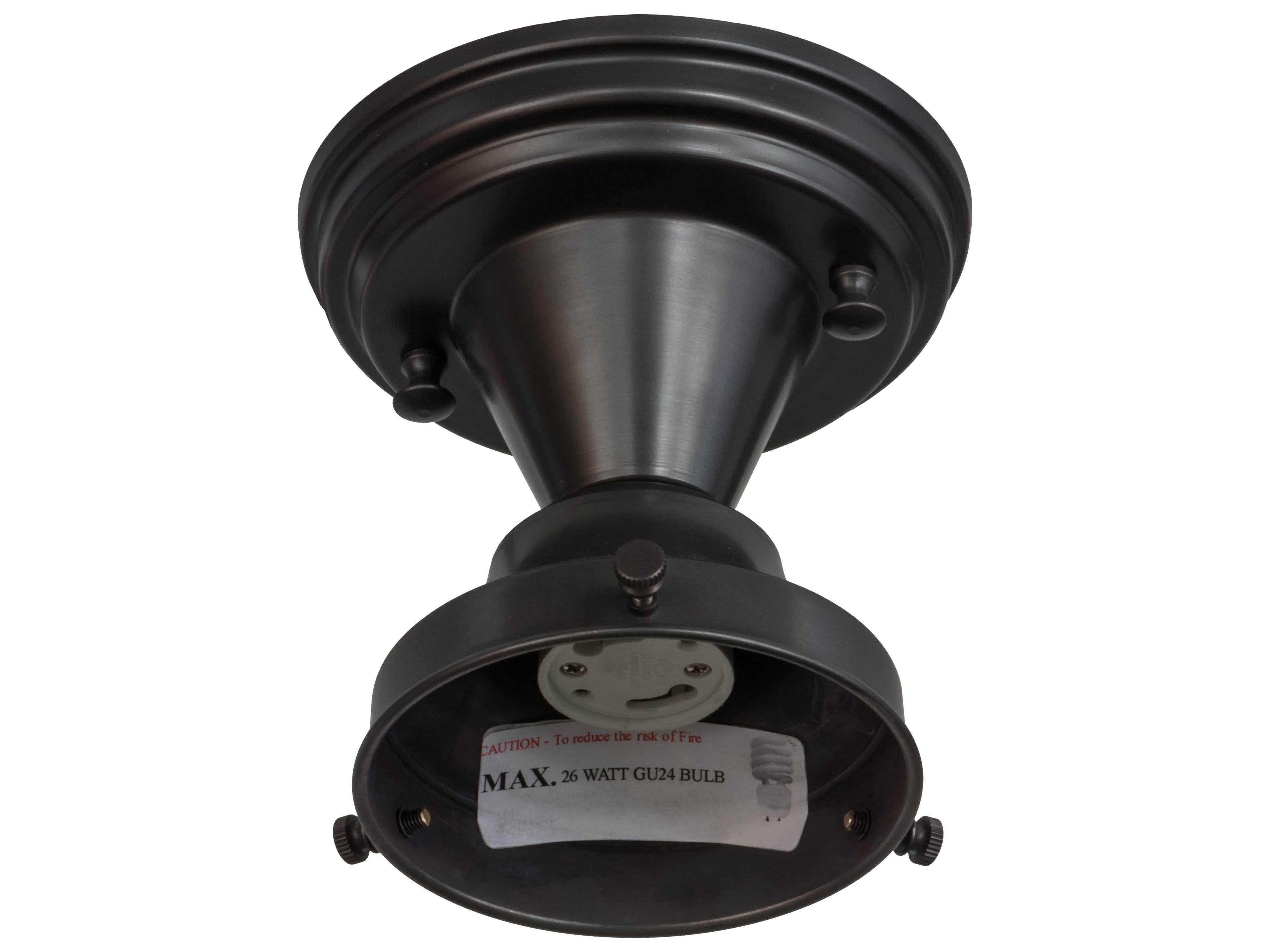 Meyda Revival Schoolhouse 1-Light Black Globe Flush Mount