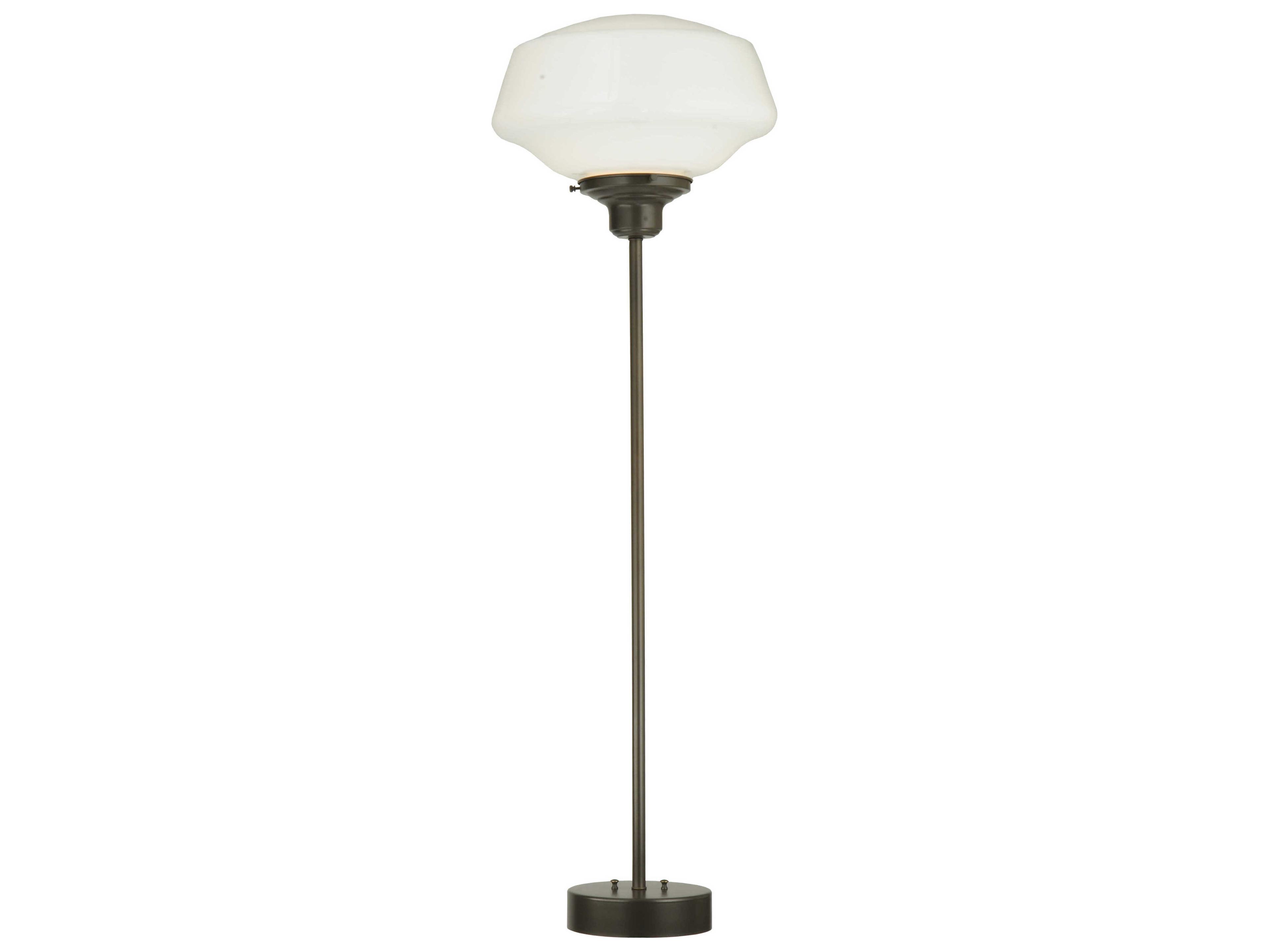 Meyda Revival Schoolhouse Surface Mounted White Brown Glass Floor Lamp