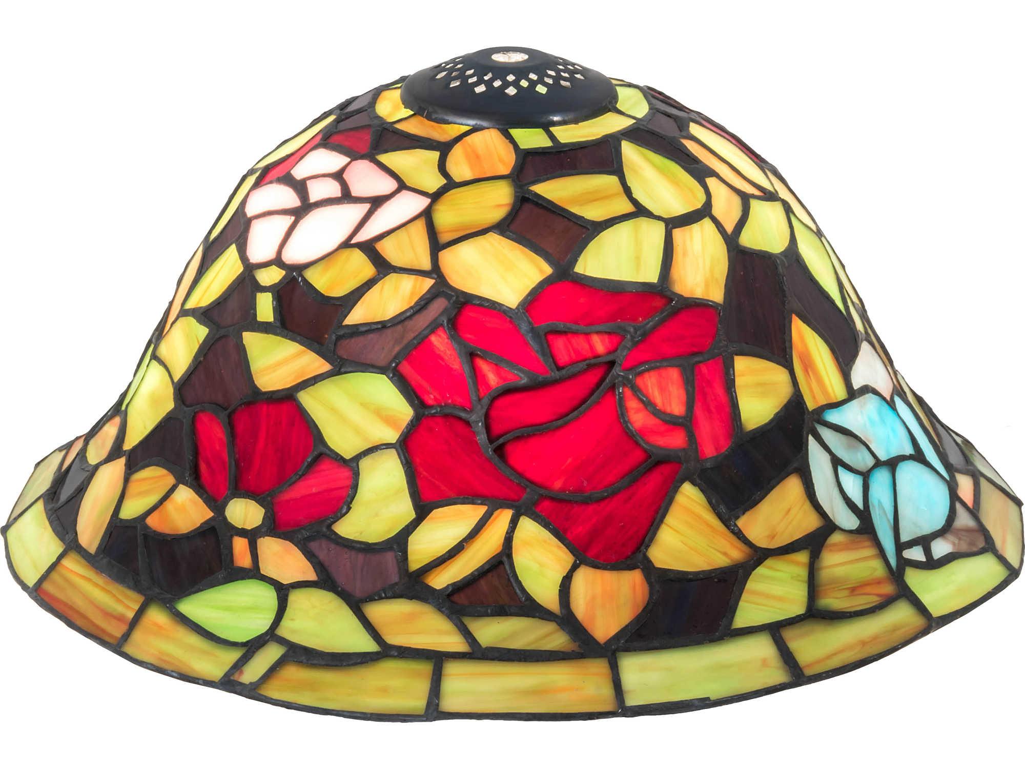 Meyda 12" Ruby / Pink / Green Rosebush Shade