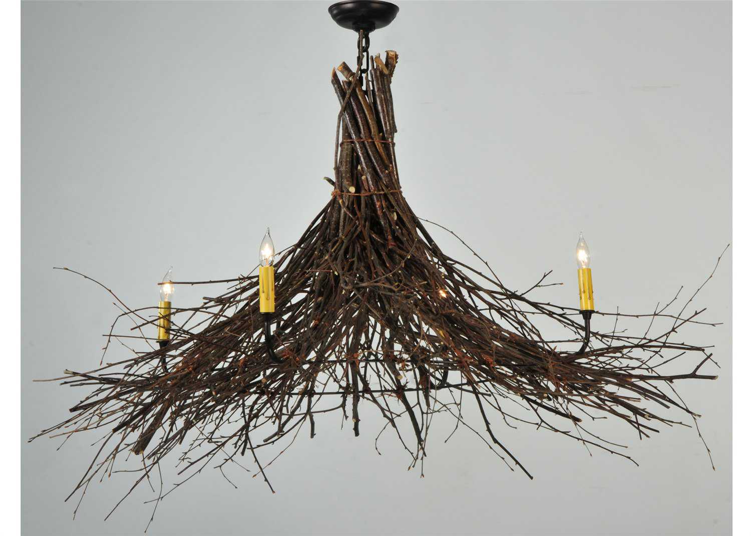 Meyda Twigs 4-Light Bronze Candelabra Chandelier