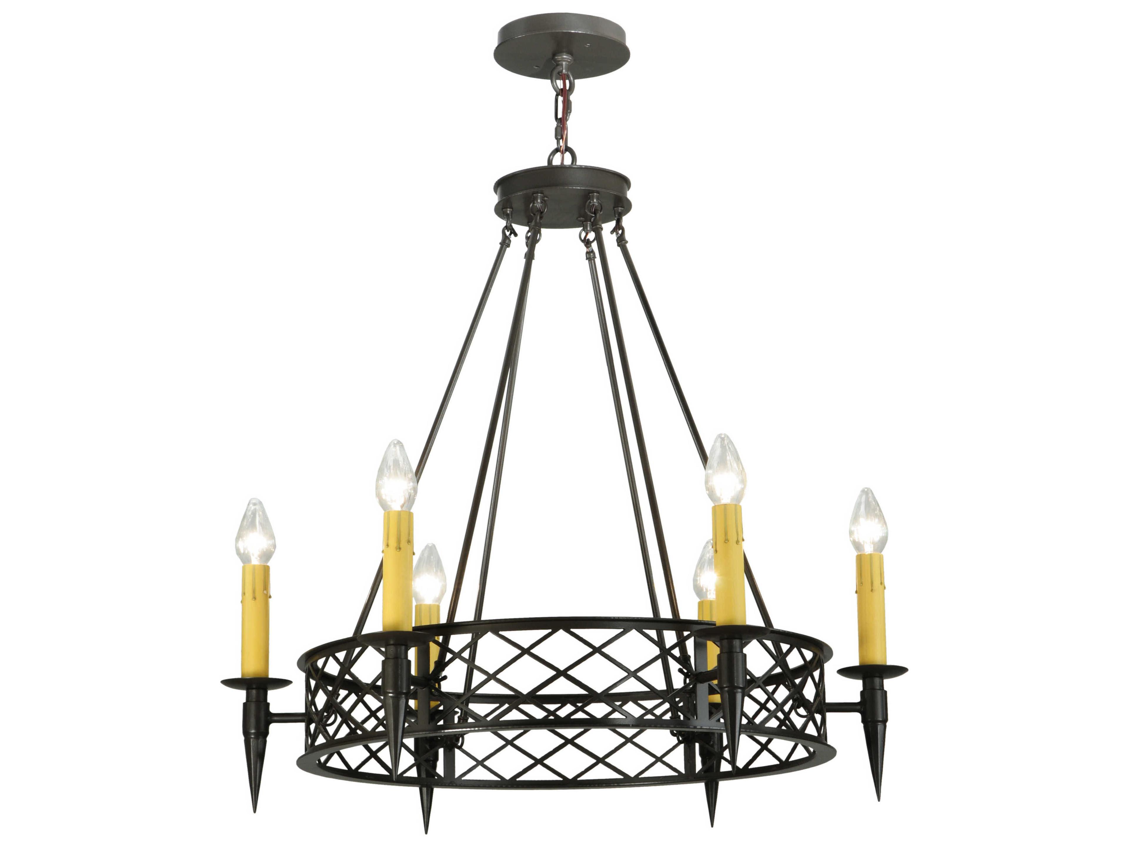 Meyda Rustic 6-Light Bronze Candelabra Chandelier