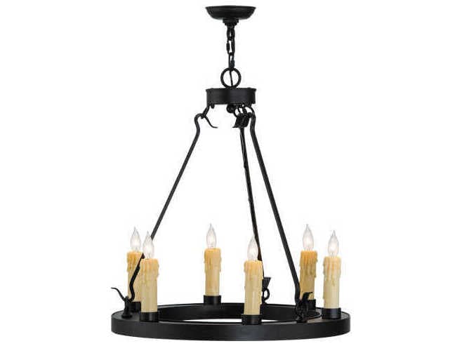 Meyda Deina 6-Light Black Candelabra Round Chandelier