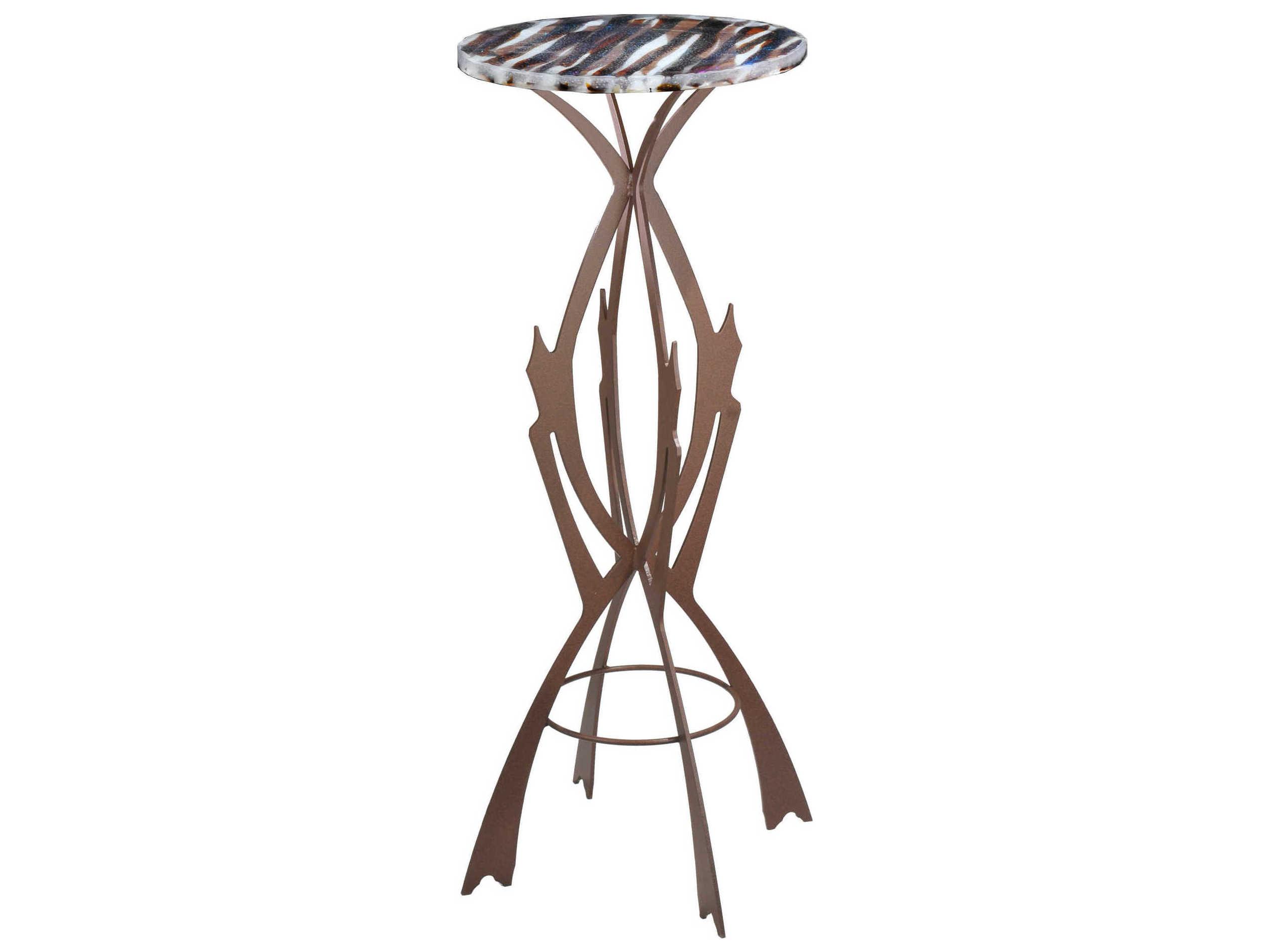 Meyda Rustic Round Glass End Table