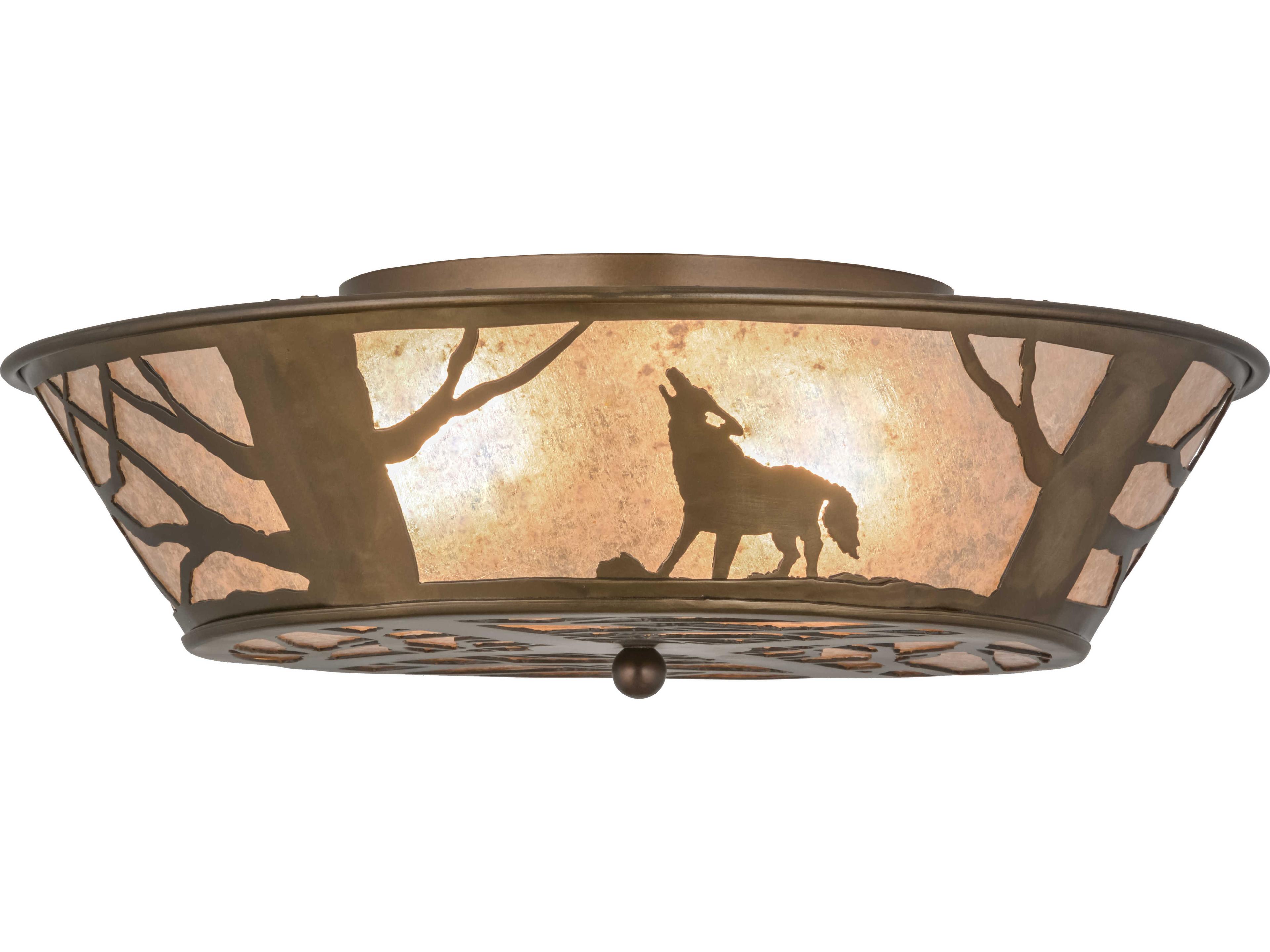 Meyda 4-Light Copper Bowl Flush Mount
