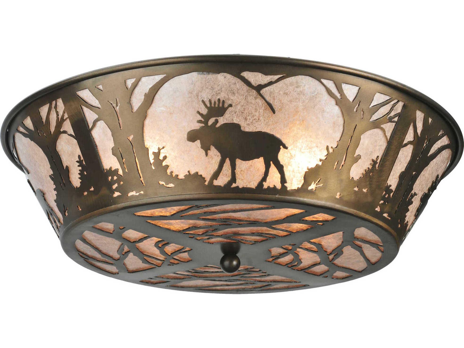 Meyda Moose At Dawn 4-Light Copper Bowl Flush Mount