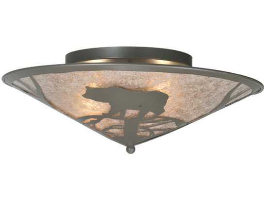 Meyda Rustic 2-Light Bronze Geometric Flush Mount