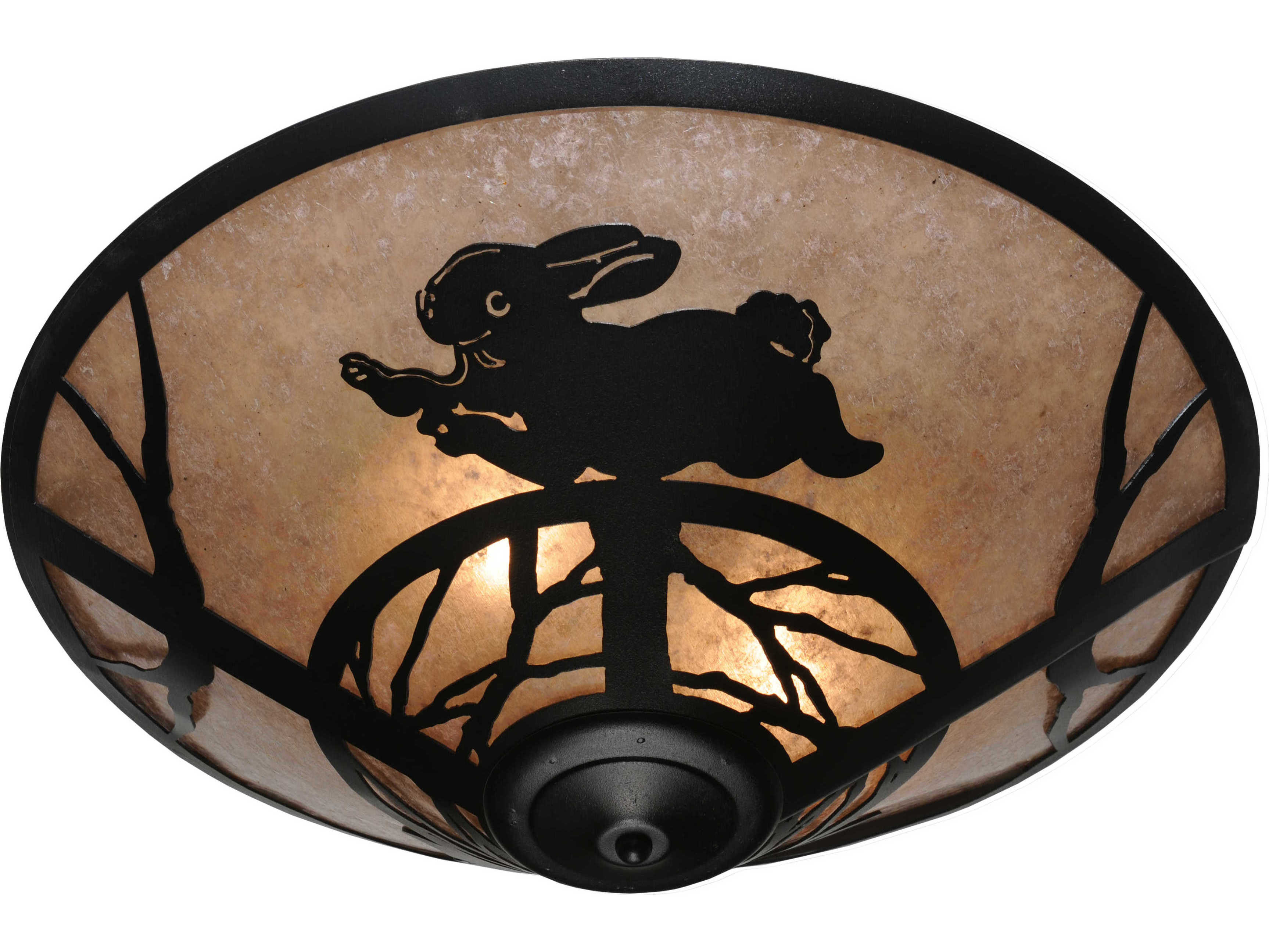 Meyda Rabbit On The Loose 3-Light Black Flush Mount