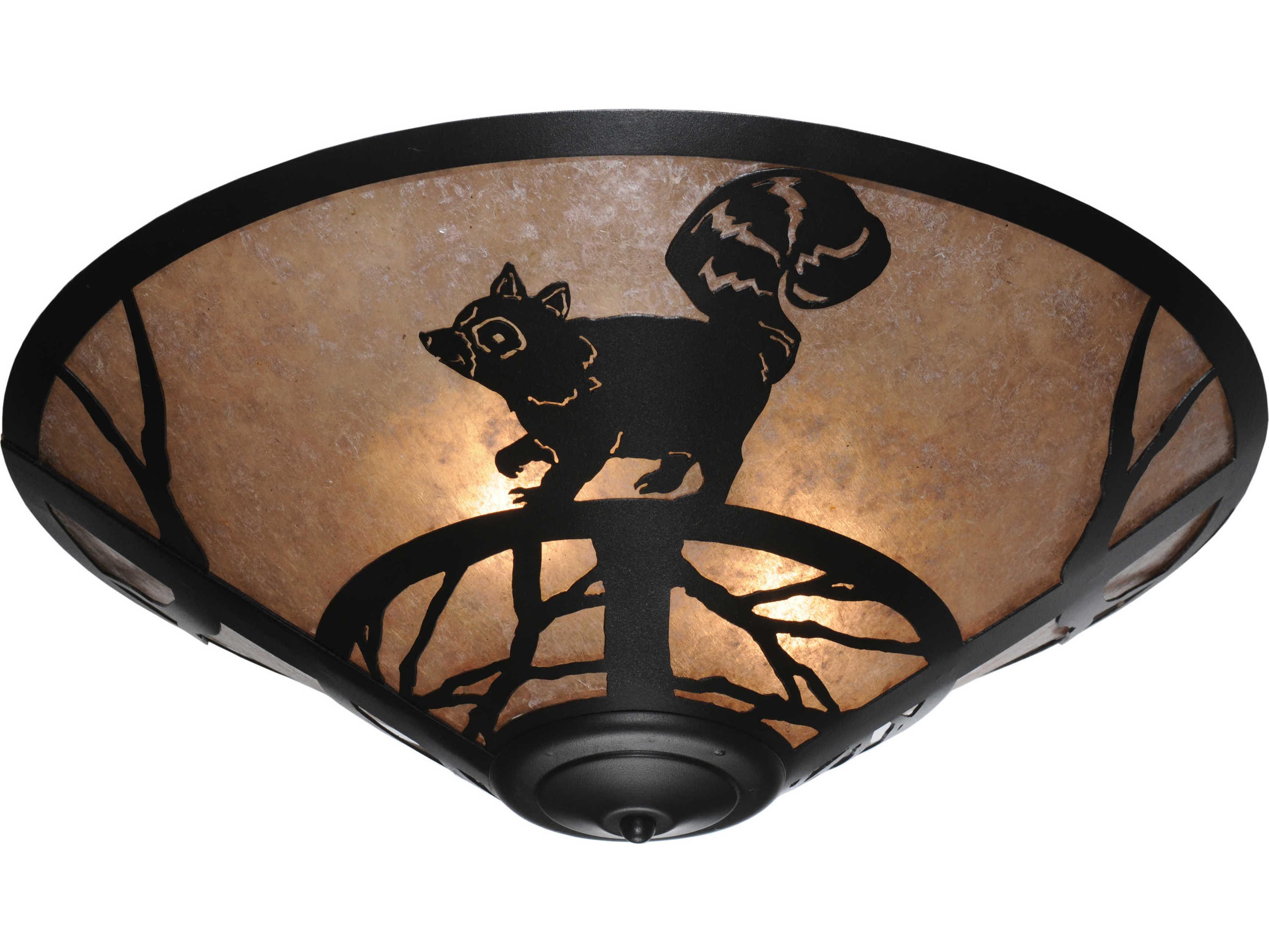 Meyda Rustic 3-Light Black Flush Mount