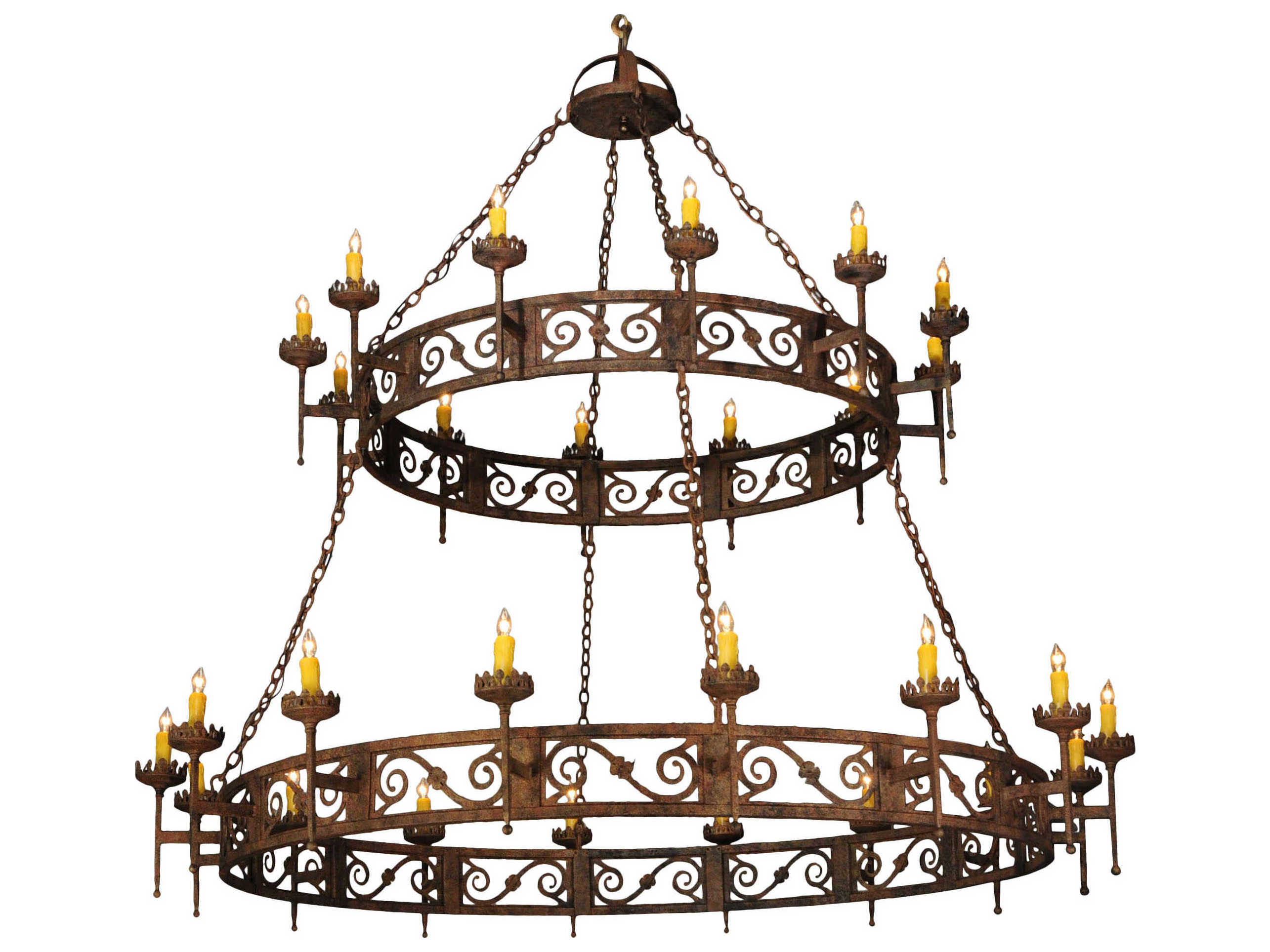 Meyda Rustic 1-Light Brown Candelabra Round Chandelier